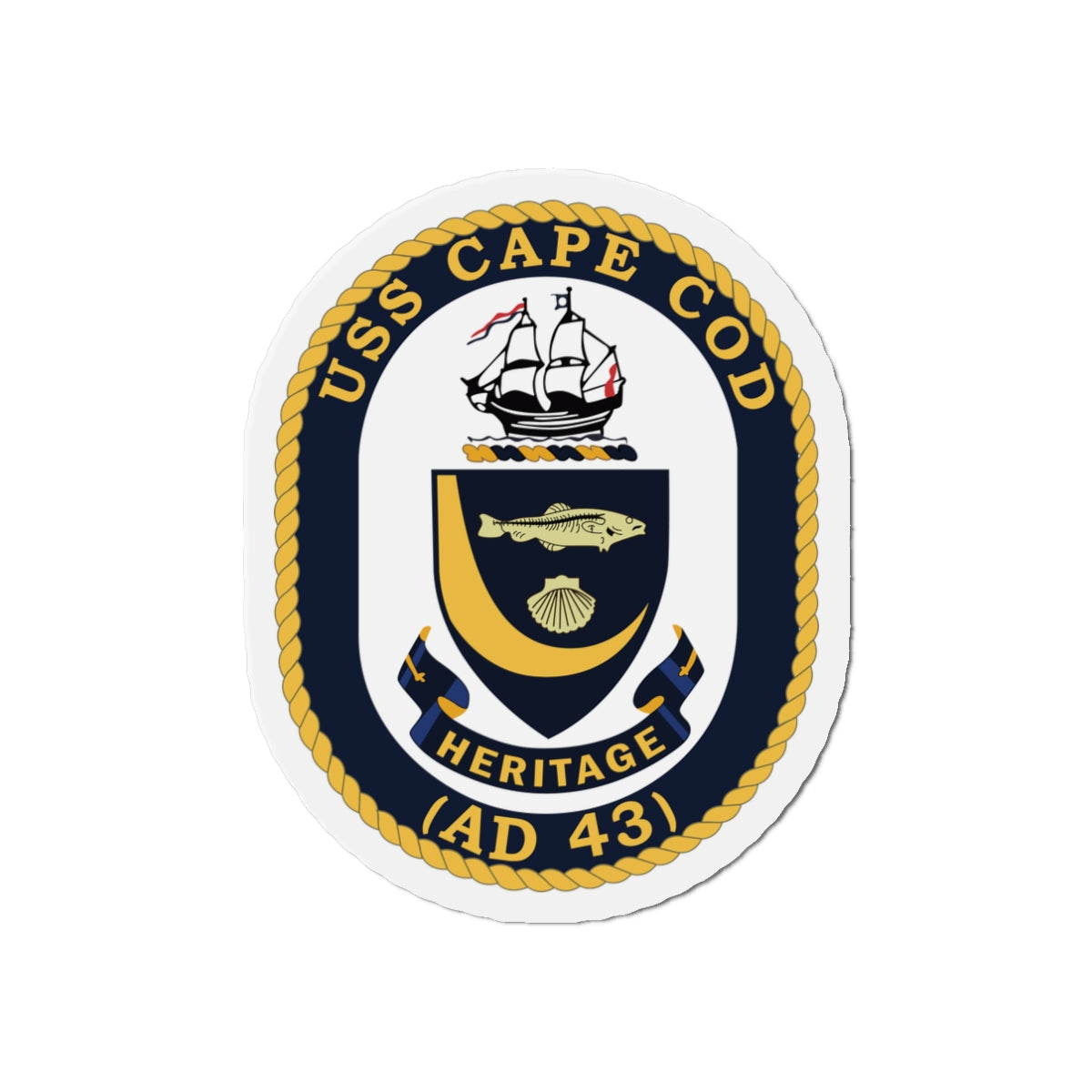 Die-Cut Magnet - Navy - USS Cape Cod (AD 43) wo txt X 300