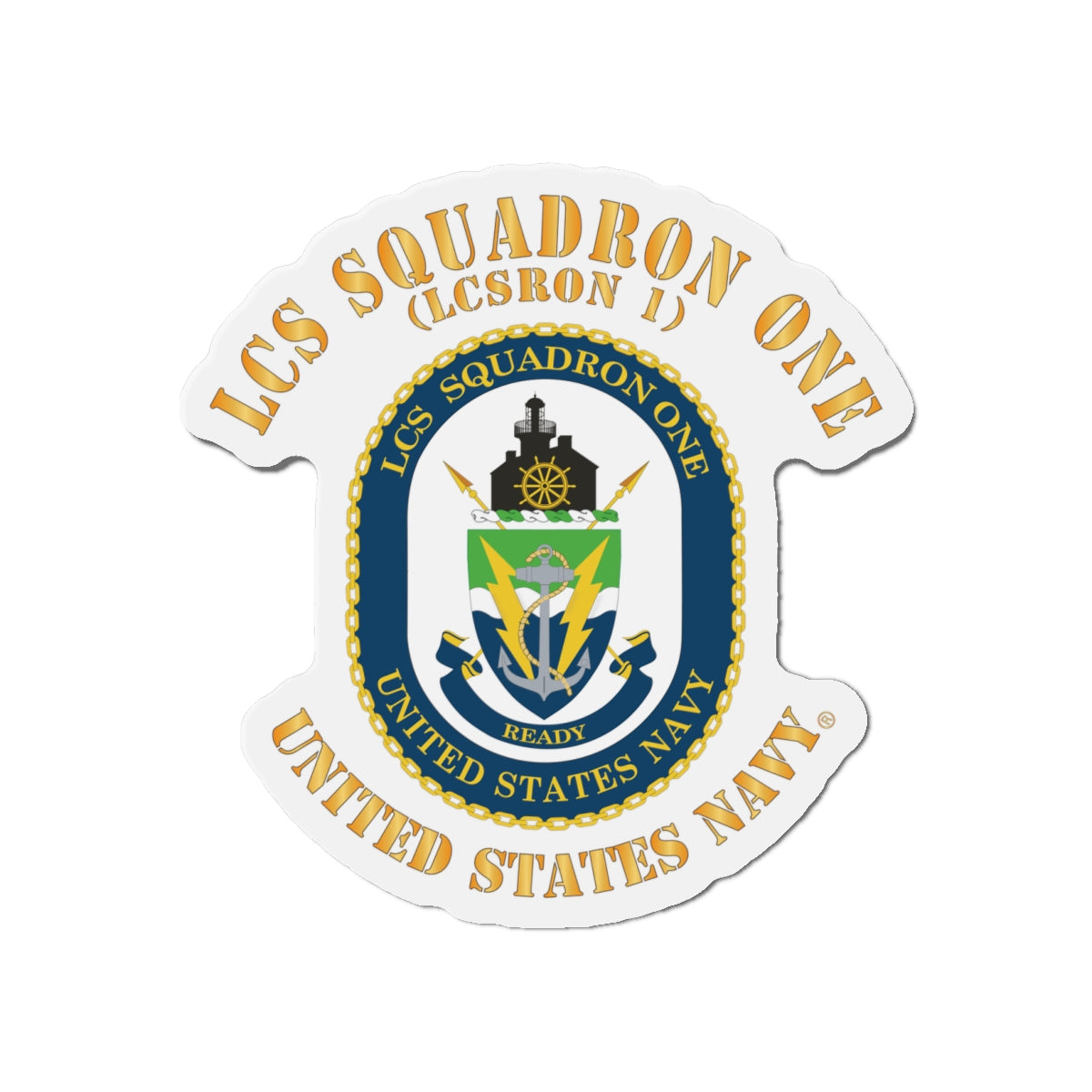 Die-Cut Magnet - Navy - LCS Squadron One (LCSRON 1)