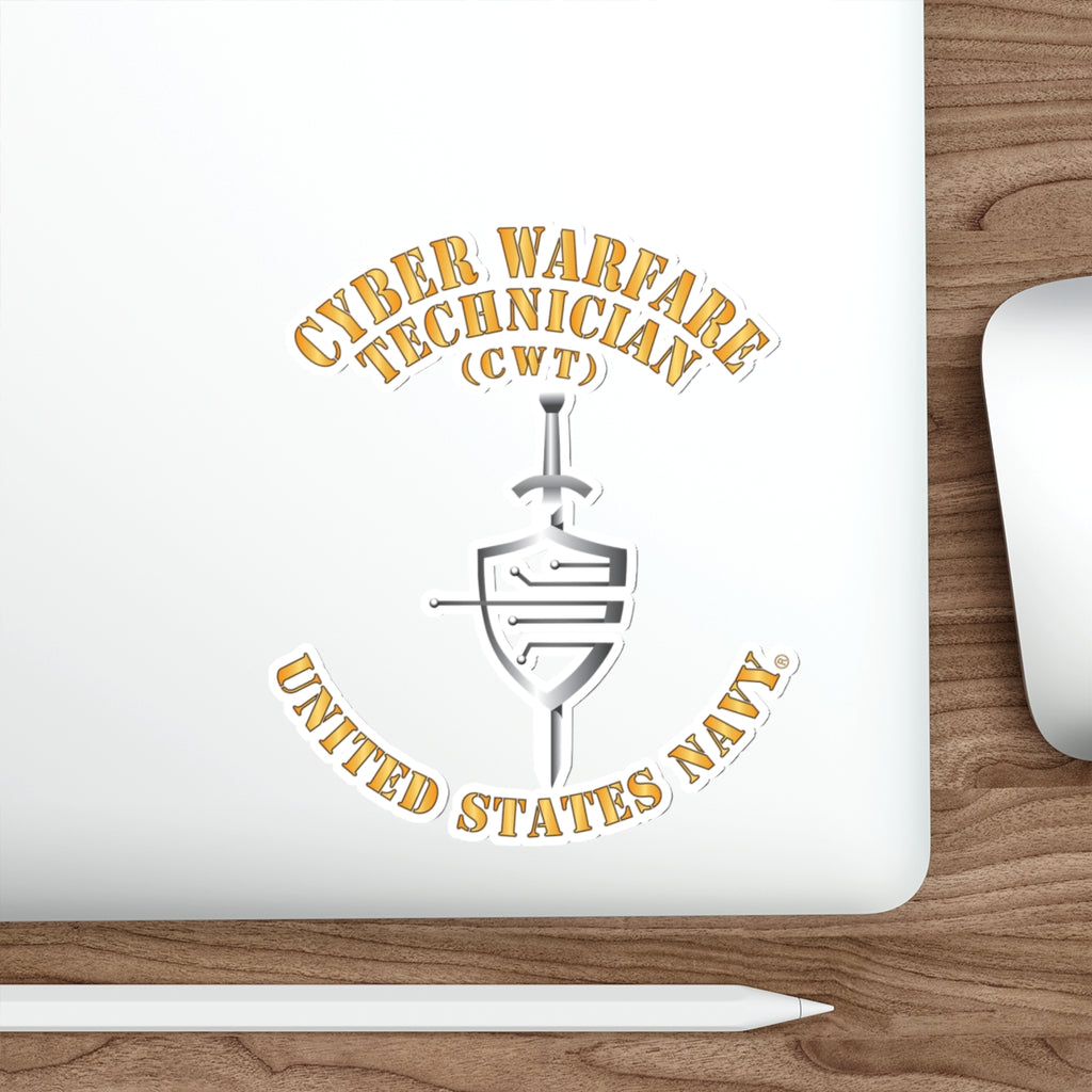 Die-Cut Vinyl Sticker - Navy - Rate - Cyber Warfare Technician (CWT)