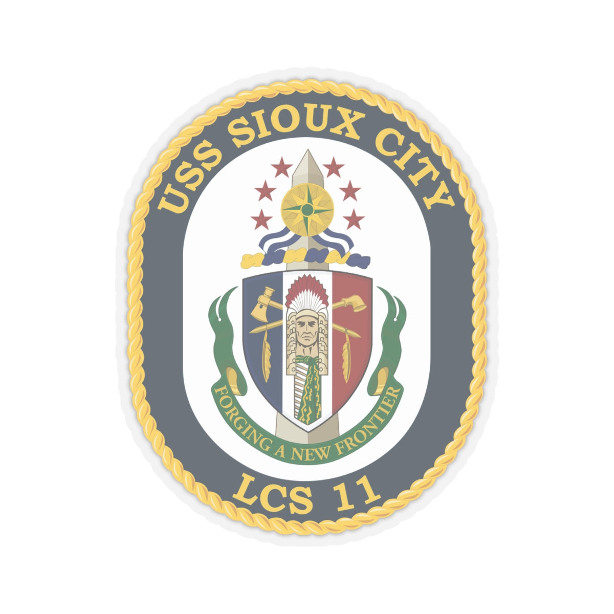 Kiss-Cut Stickers - Navy - USS Sioux City (LCS-11) wo Txt