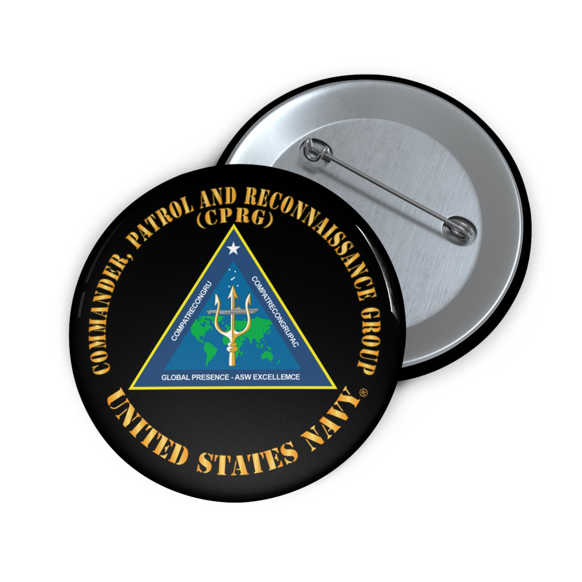 Custom Pin Button - Navy - Commander, Patrol and Reconnaissance Group - CPRG X 300