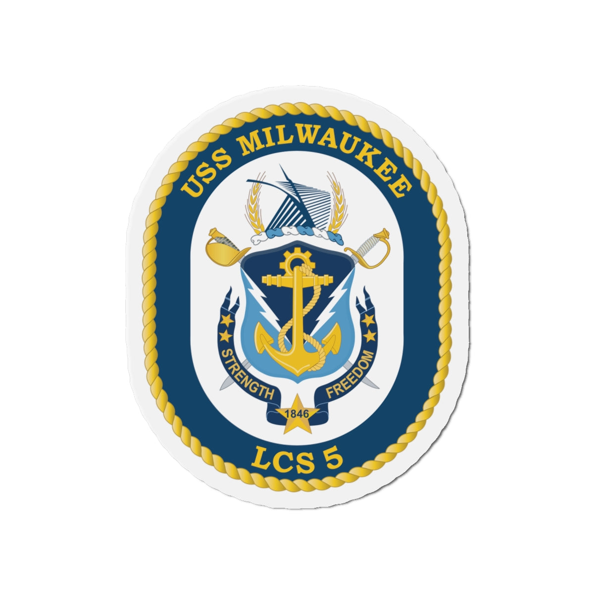 Die-Cut Magnet - Navy - USS Milwaukee (LCS-5) wo Txt X 300
