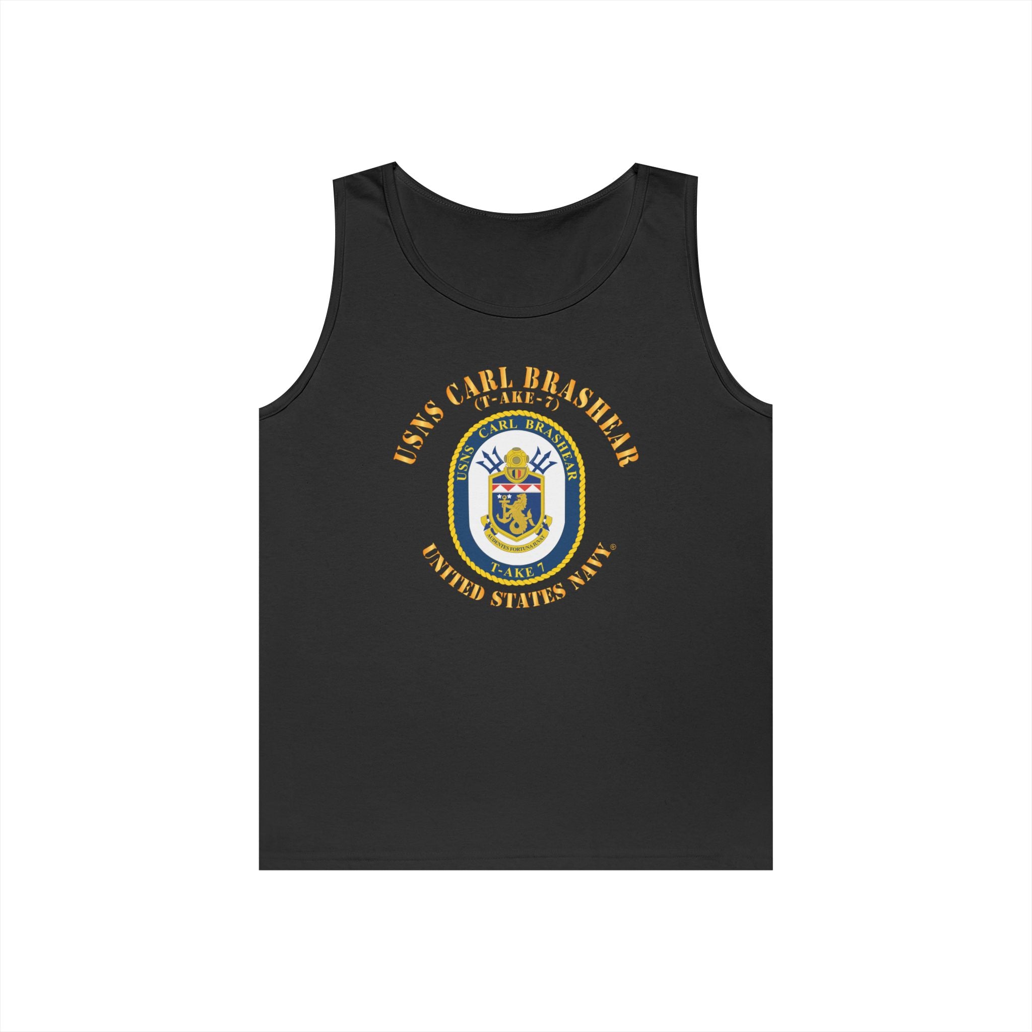 Unisex Heavy Cotton Tank Top - Navy - USNS Carl Brashear (T-AKE 7)