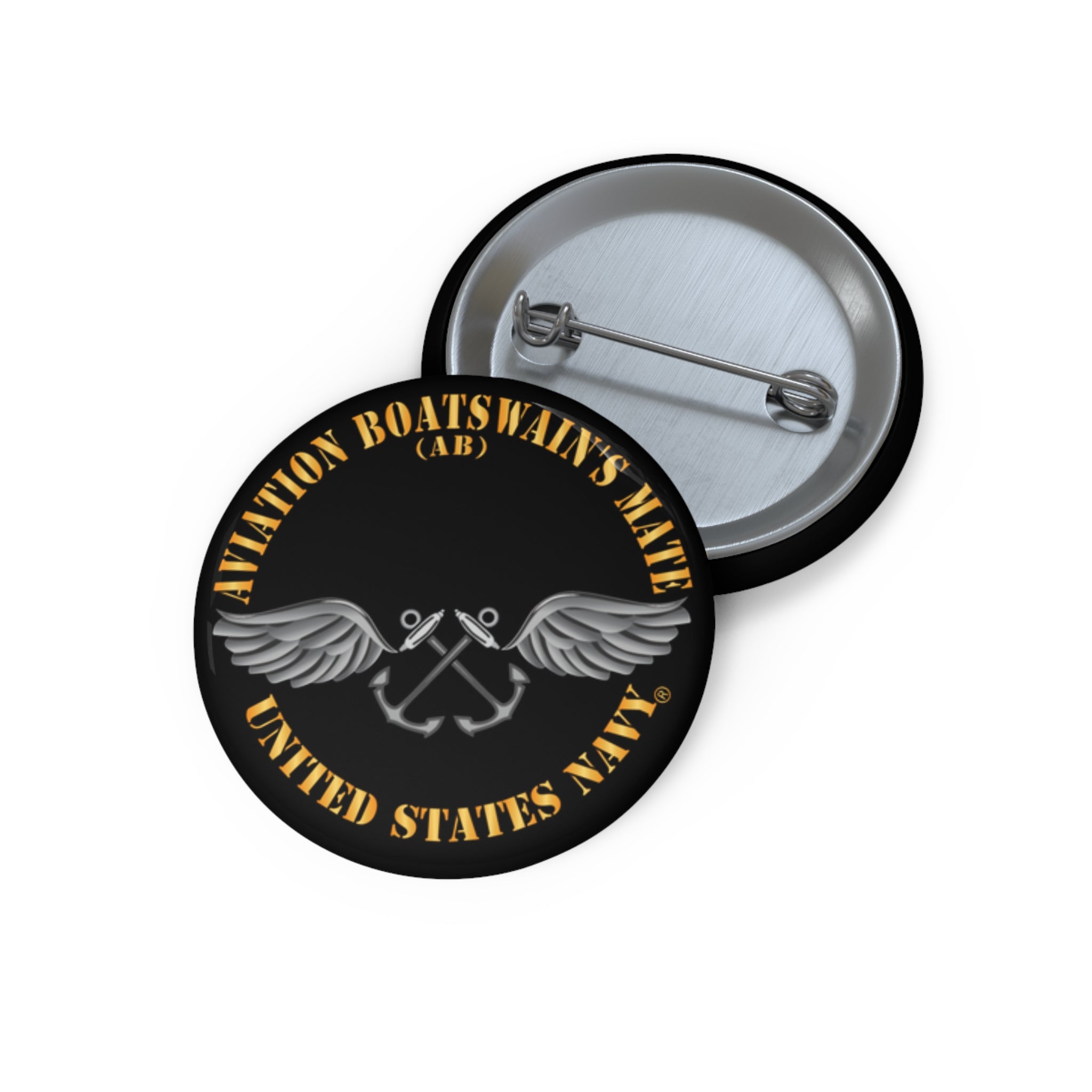 Custom Pin Button - Navy - Rate - Aviation Boatswain's Mate (AB) X 300