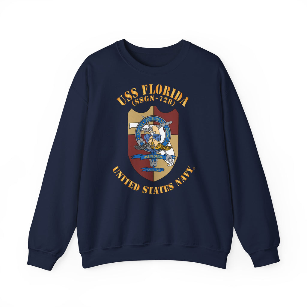 Unisex Heavy Blend™ Crewneck Sweatshirt - Navy - USS Florida (SSGN-728)