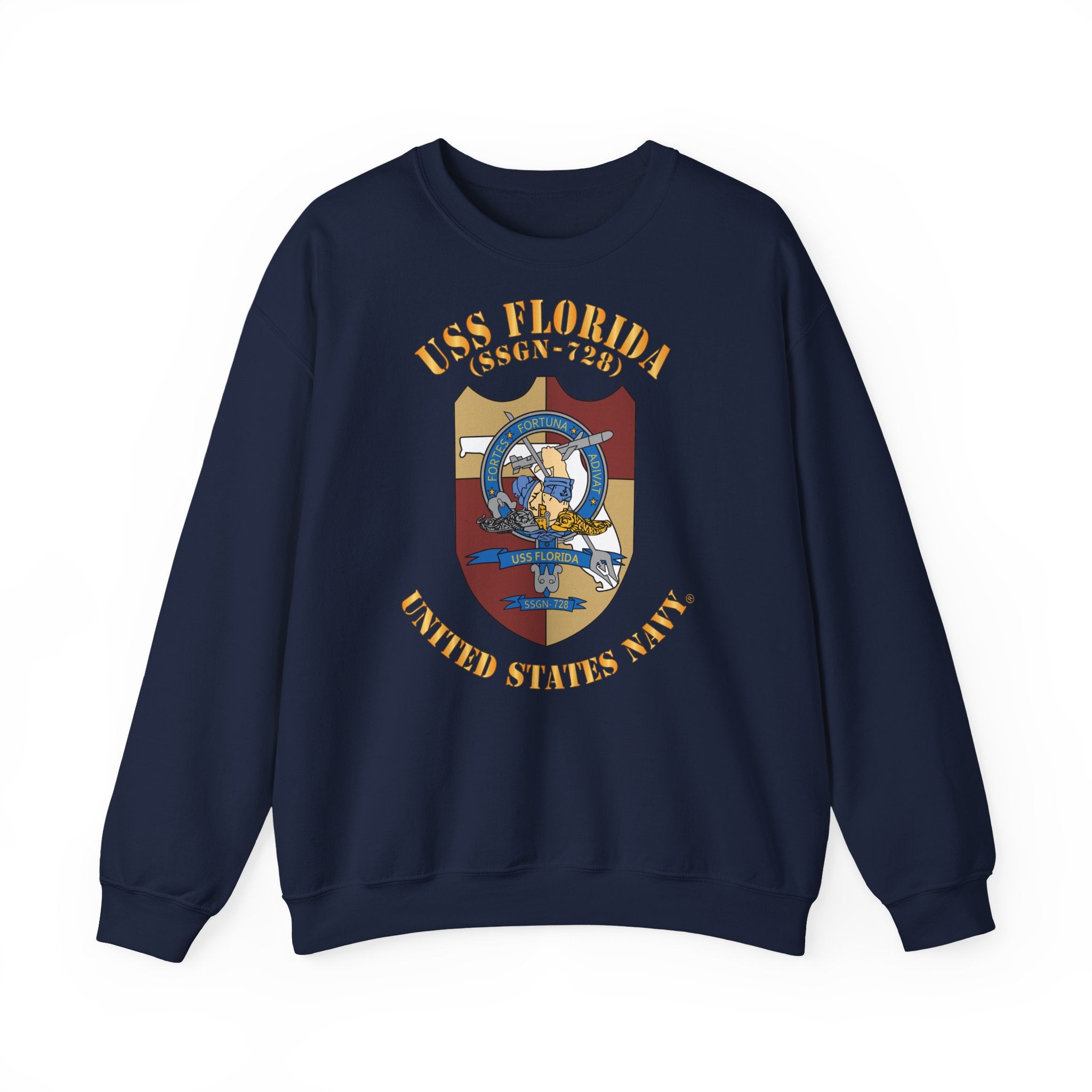 Unisex Heavy Blend™ Crewneck Sweatshirt - Navy - USS Florida (SSGN-728)