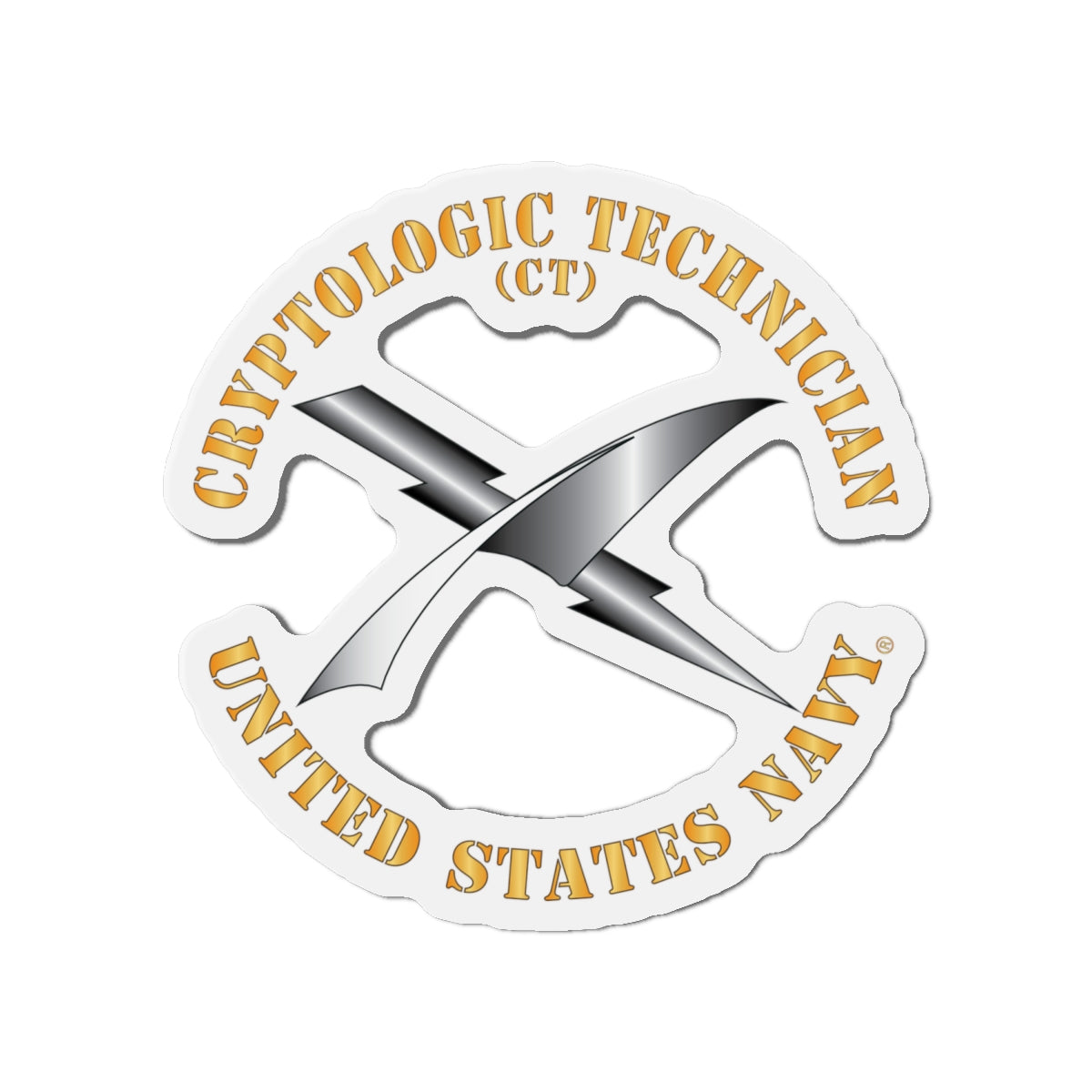 Die-Cut Magnet - Navy - Rate - Cryptologic Technician (CT)