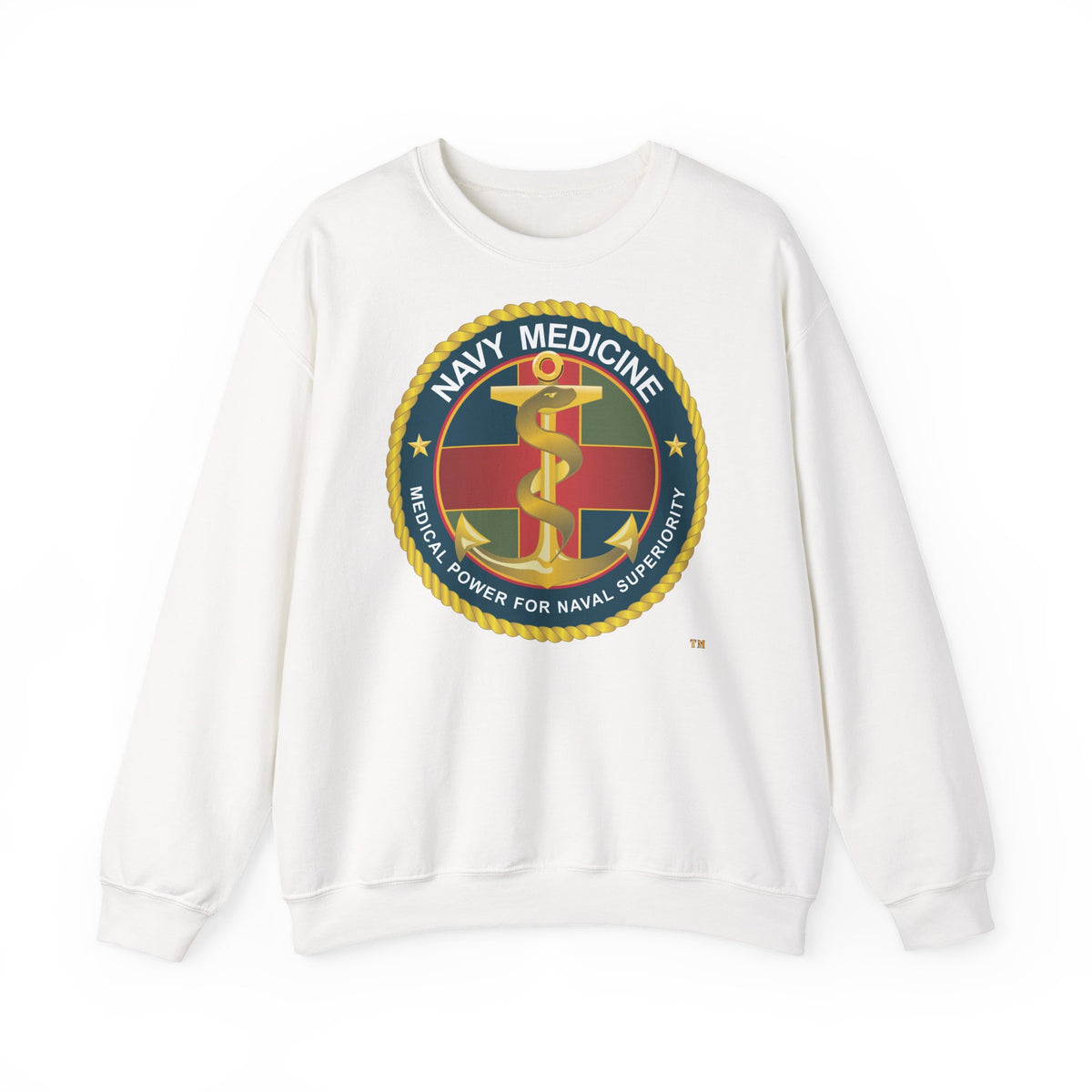 Unisex Heavy Blend™ Crewneck Sweatshirt -  Navy Medicine - Medical Power for Naval Superiority wo Txt X 300