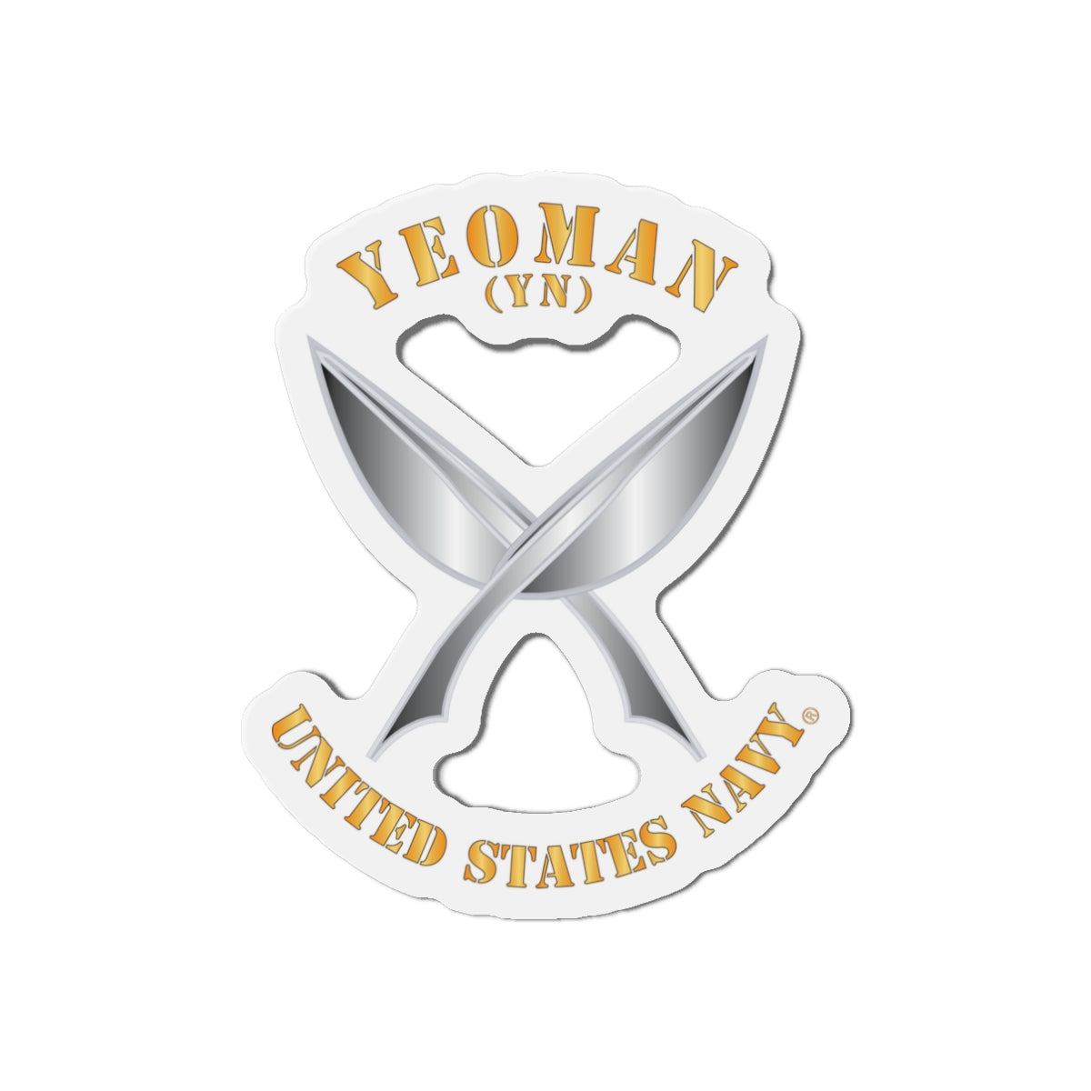 Die-Cut Magnet - Navy - Rate - Yeoman (YN)
