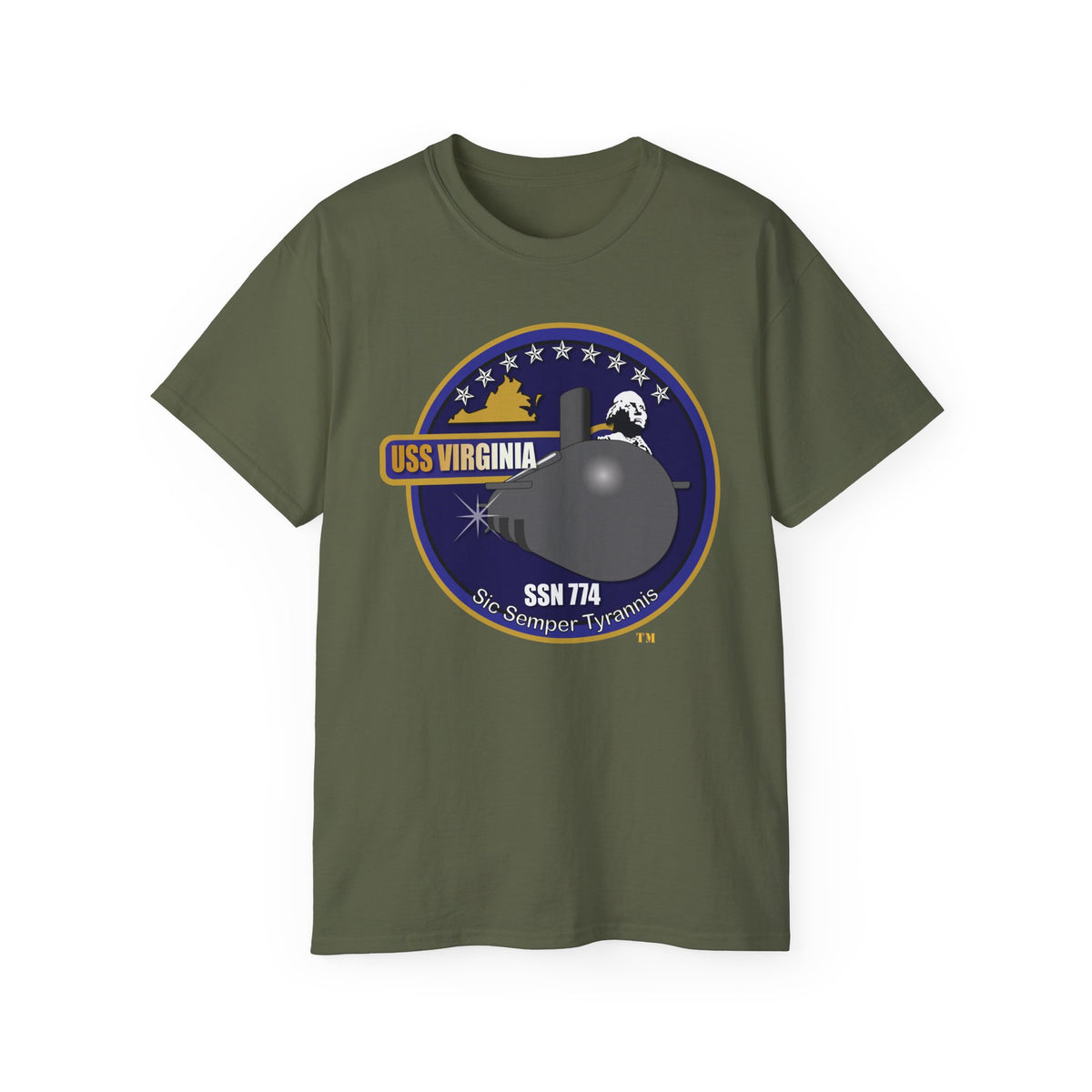 Unisex Ultra Cotton T-Shirt - Navy - USS Virginia (SSN-774) wo txt X 300