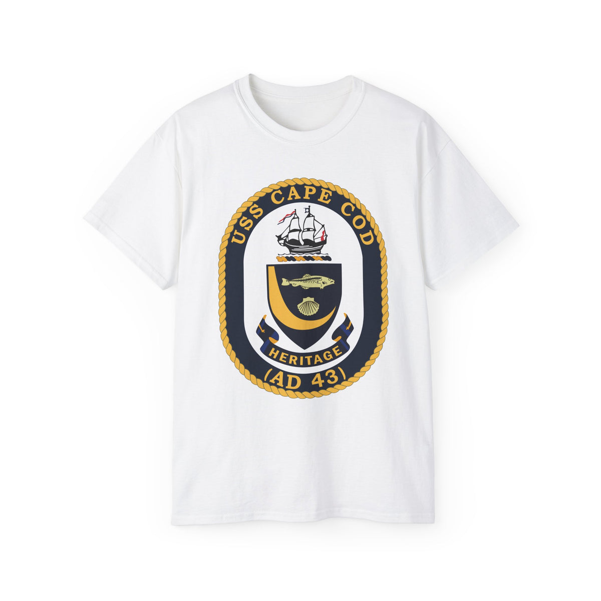 Unisex Ultra Cotton T-Shirt - Navy - USS Cape Cod (AD 43) wo txt X 300