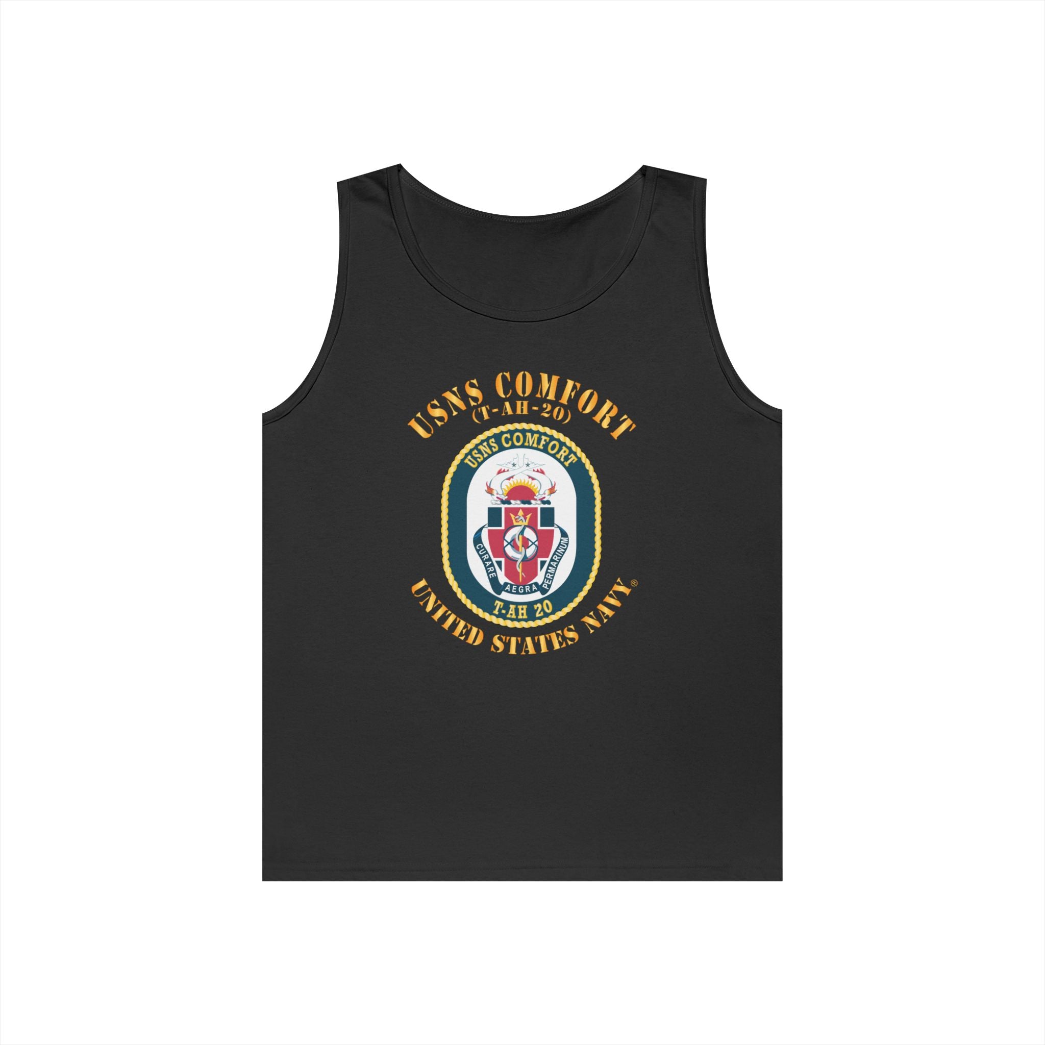 Unisex Heavy Cotton Tank Top - Navy - USNS Comfort (T-AH-20)