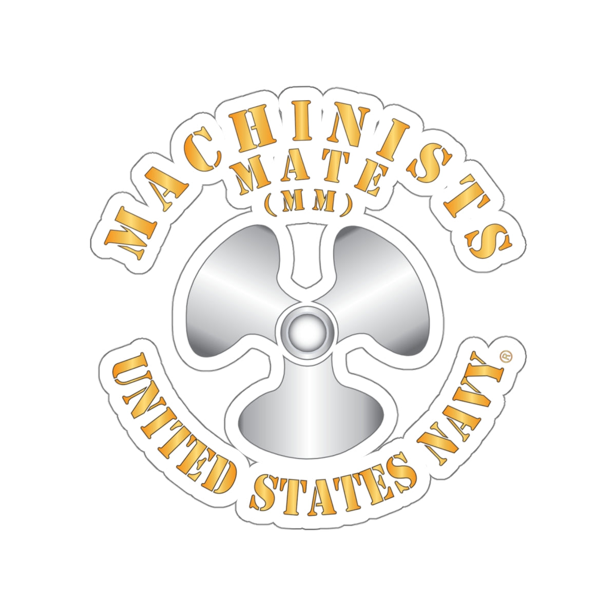 Die-Cut Vinyl Sticker - Navy - Rate - Machinists Mate (MM)