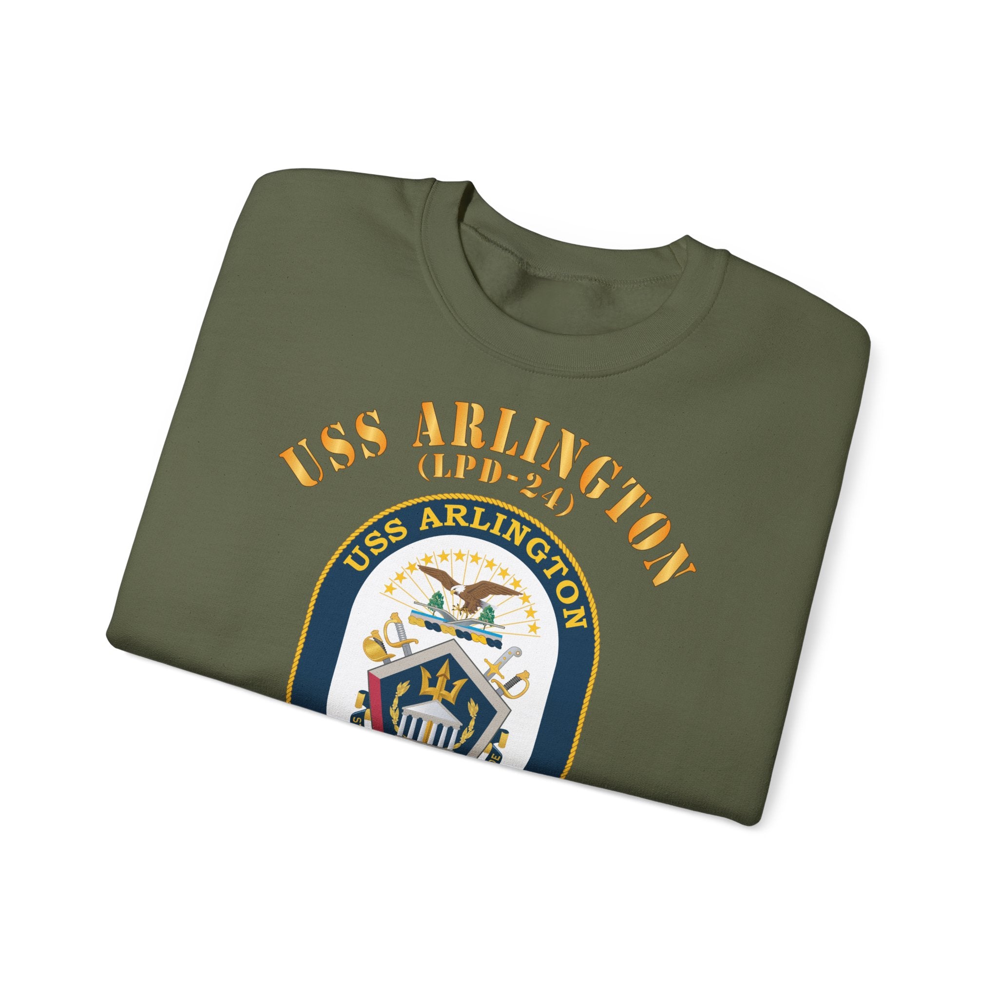 Unisex Heavy Blend™ Crewneck Sweatshirt - Navy - USS Arlington (LPD-24)
