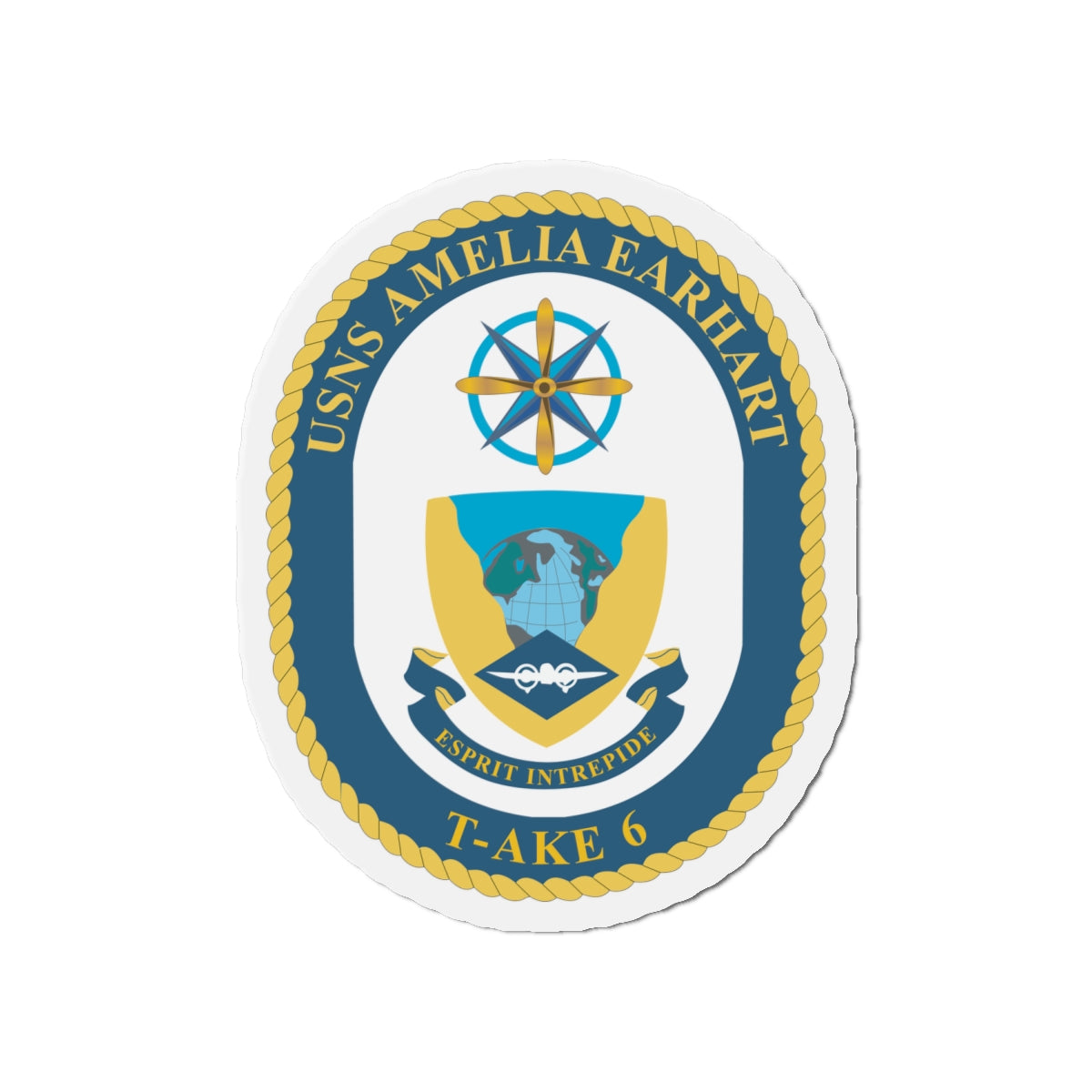 Die-Cut Magnet - Navy - USNS Amelia Earhart (T-AKE 6) wo txt