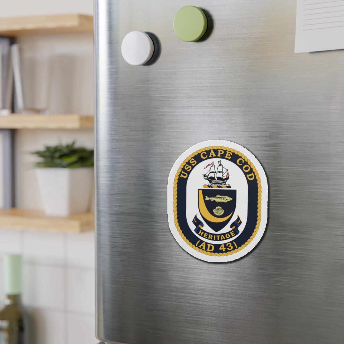 Die-Cut Magnet - Navy - USS Cape Cod (AD 43) wo txt X 300