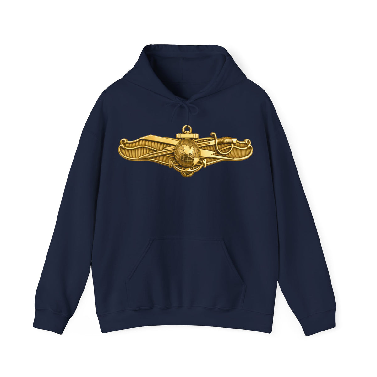 Unisex Heavy Blend™ Hoodies - Navy - Badge - Information Warfare wo txt - Officer - 3D - Enhanced