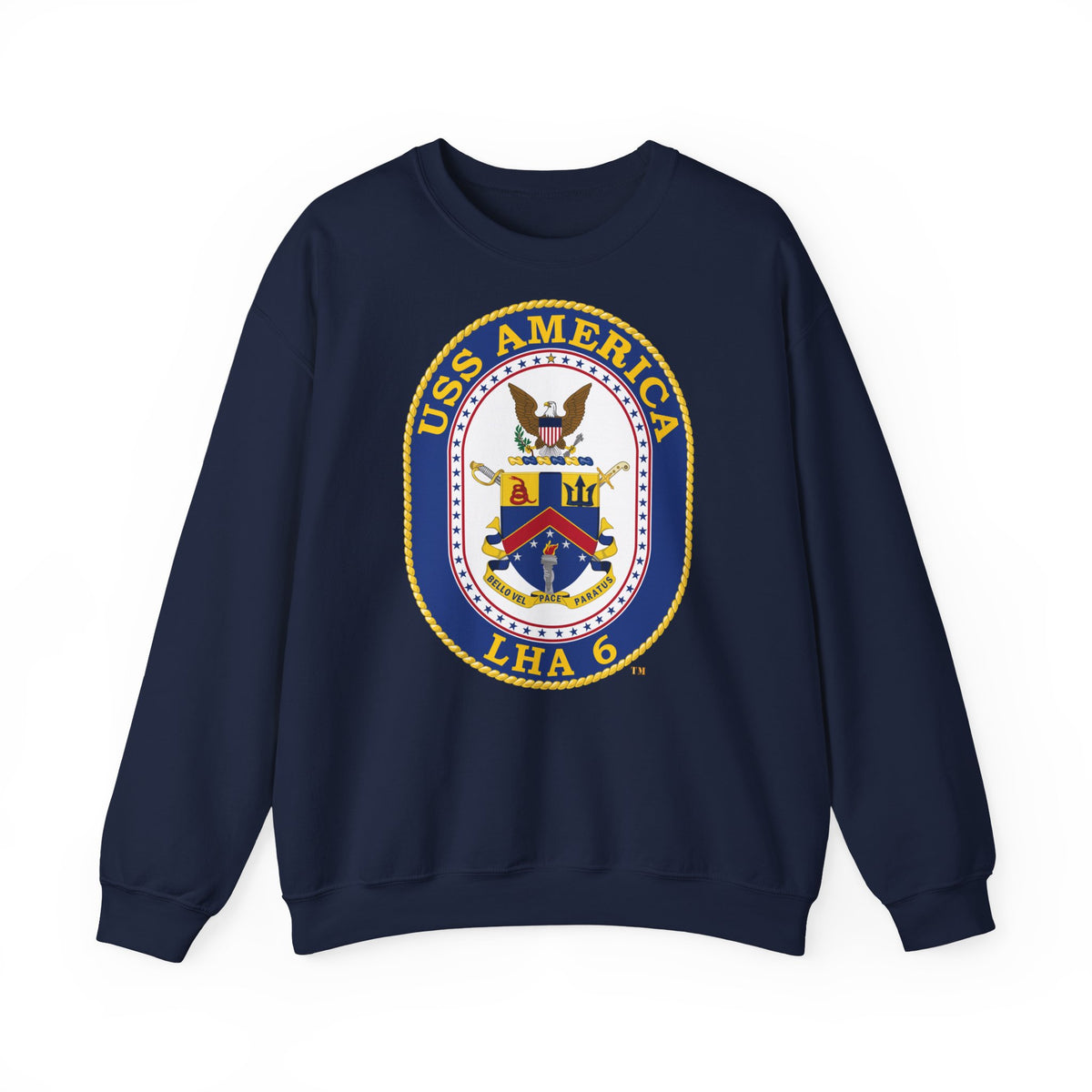 Unisex Heavy Blend™ Crewneck Sweatshirt - Navy - USS America (LHA-6) wo txt