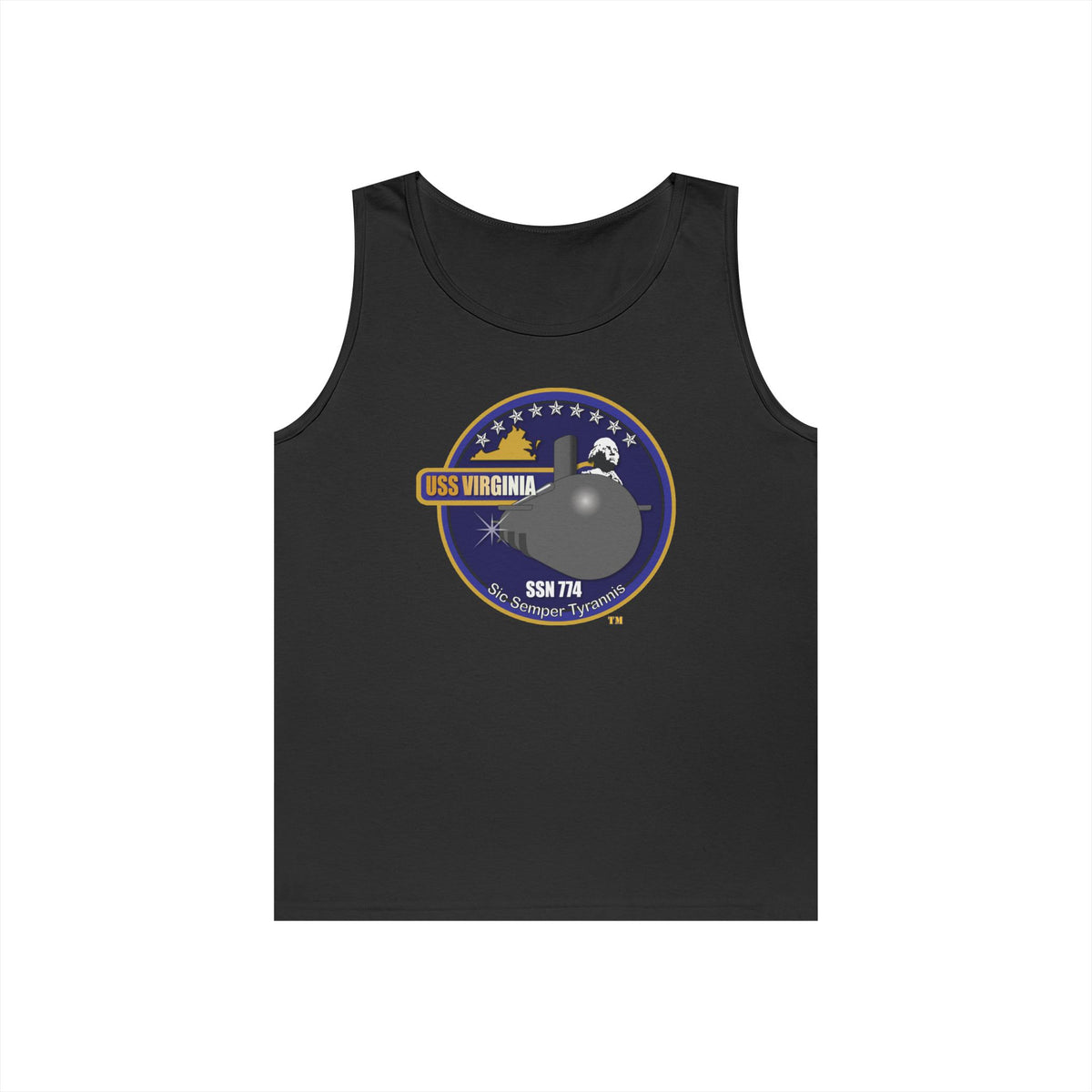 Unisex Heavy Cotton Tank Top - Navy - USS Virginia (SSN-774) wo txt X 300
