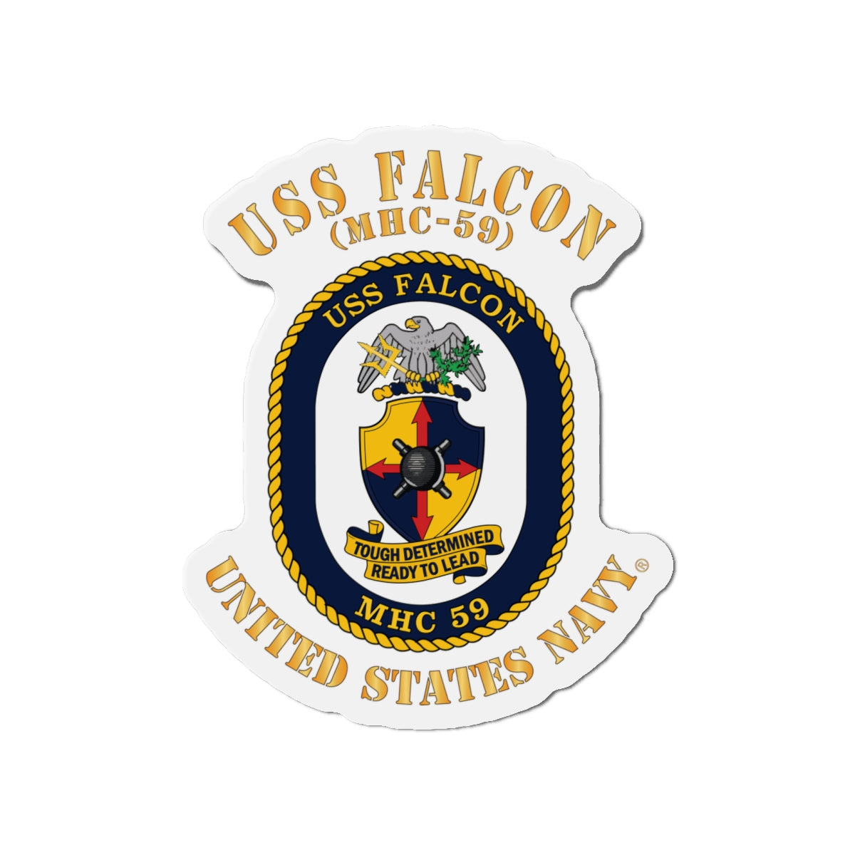 Die-Cut Magnet - Navy - USS Falcon (MHC-59)