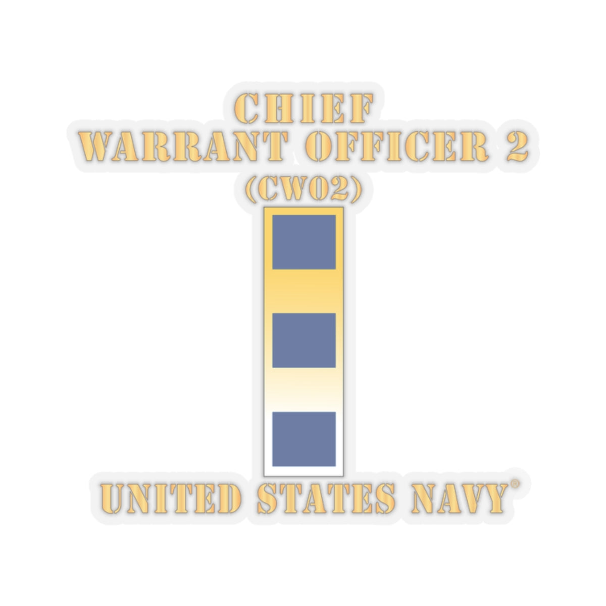 Kiss-Cut Stickers - Navy - Chief Warrant Officer 2 - CW02