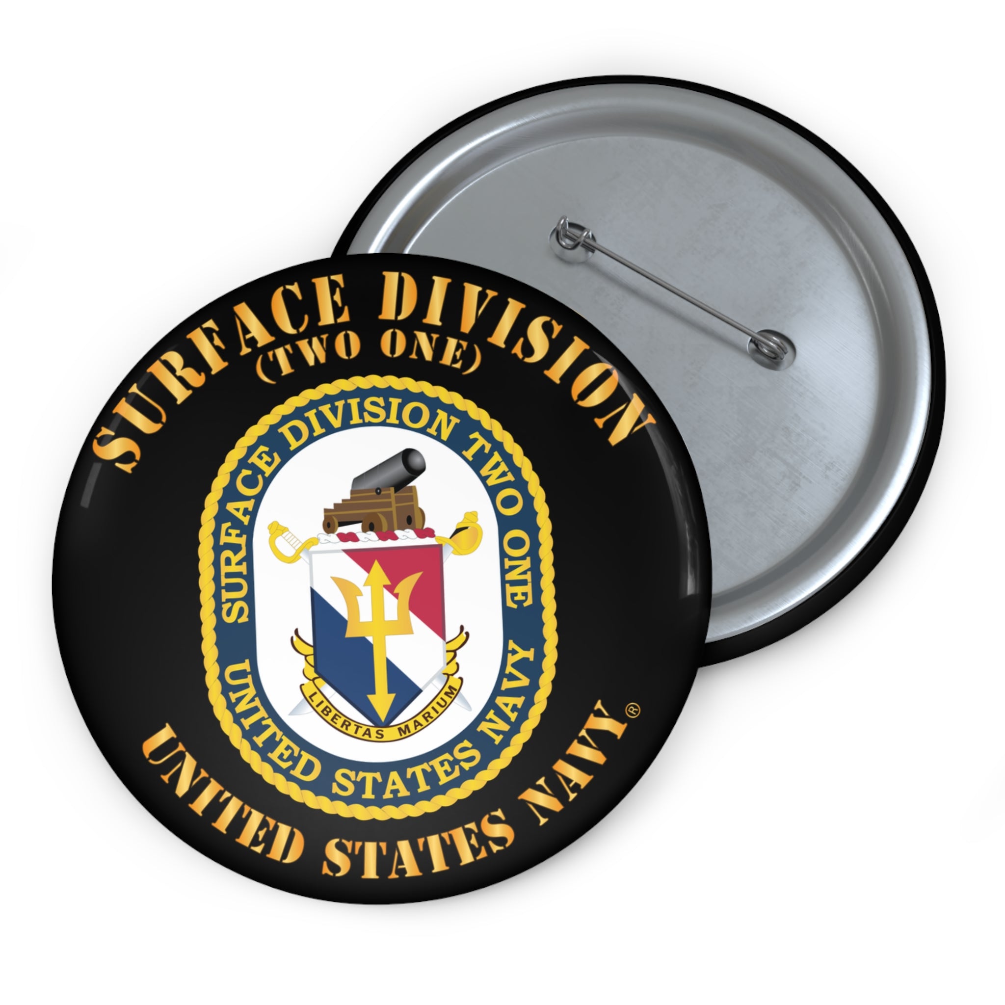 Custom Pin Button - Navy - Surface Division 21