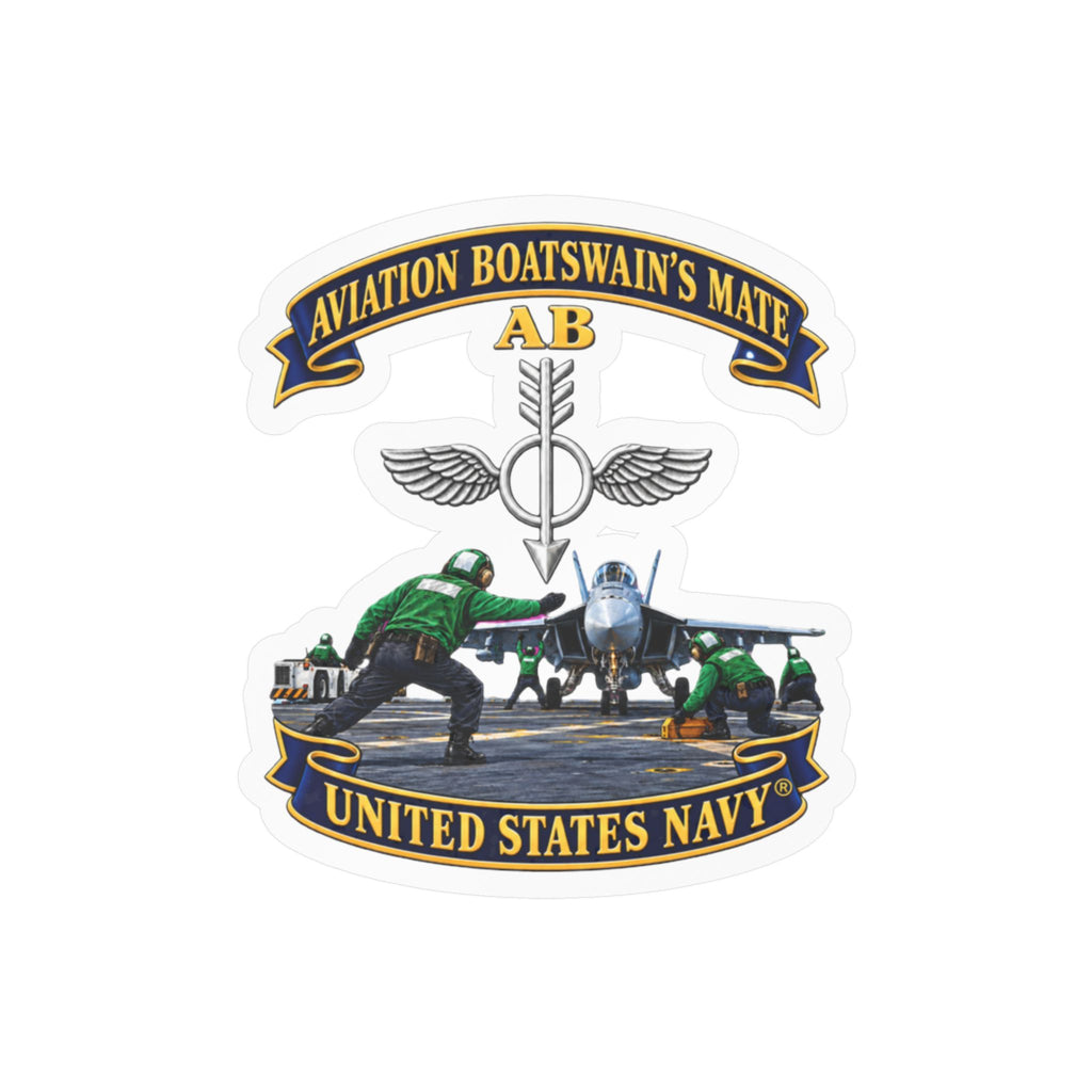 Kiss-Cut Vinyl Decal - Navy - Aviation Boatswains Mate Br with AC handler Scene - 3D - Enhanced