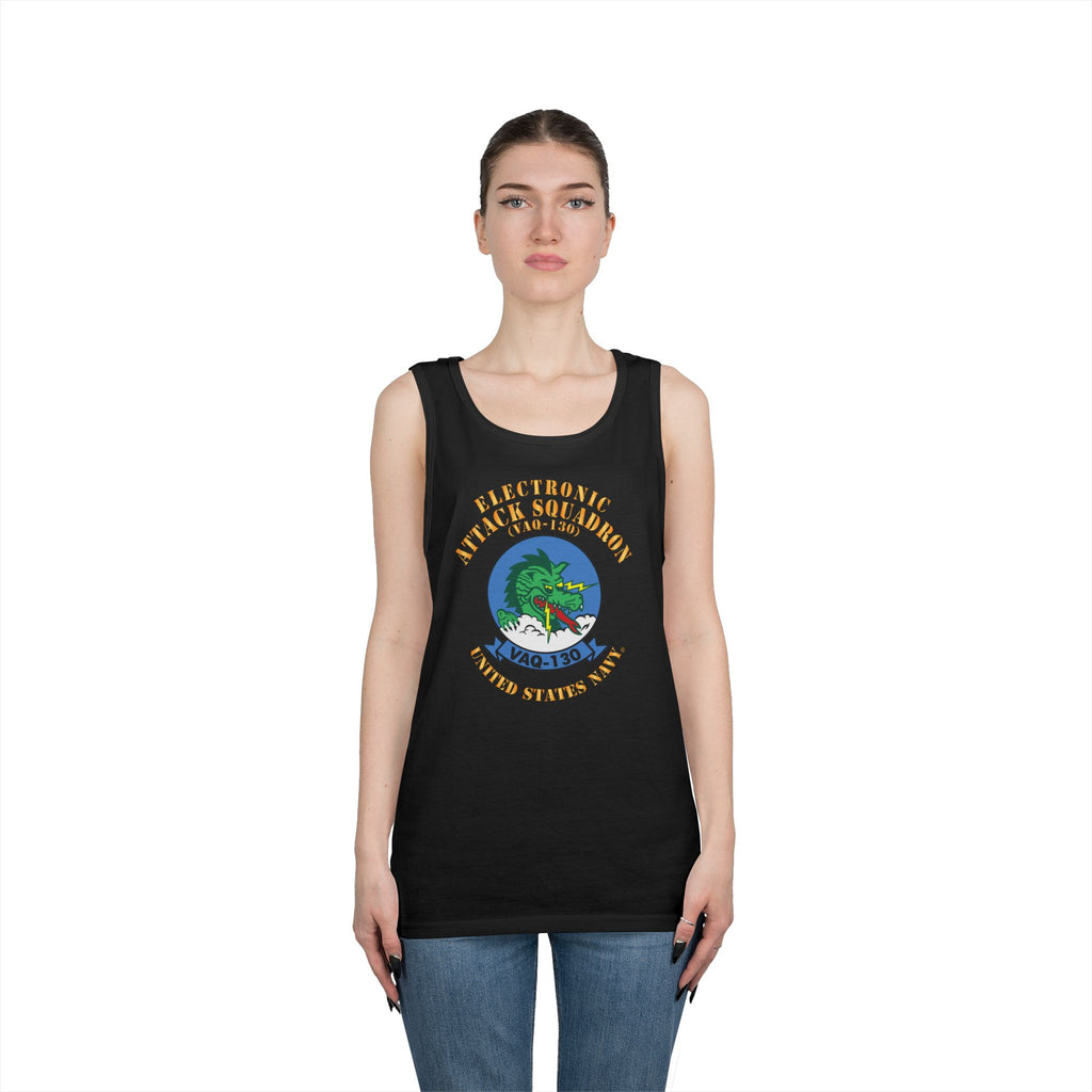 Unisex Heavy Cotton Tank Top - Navy - Electronic Attack Squadron 130 (VAQ-130)
