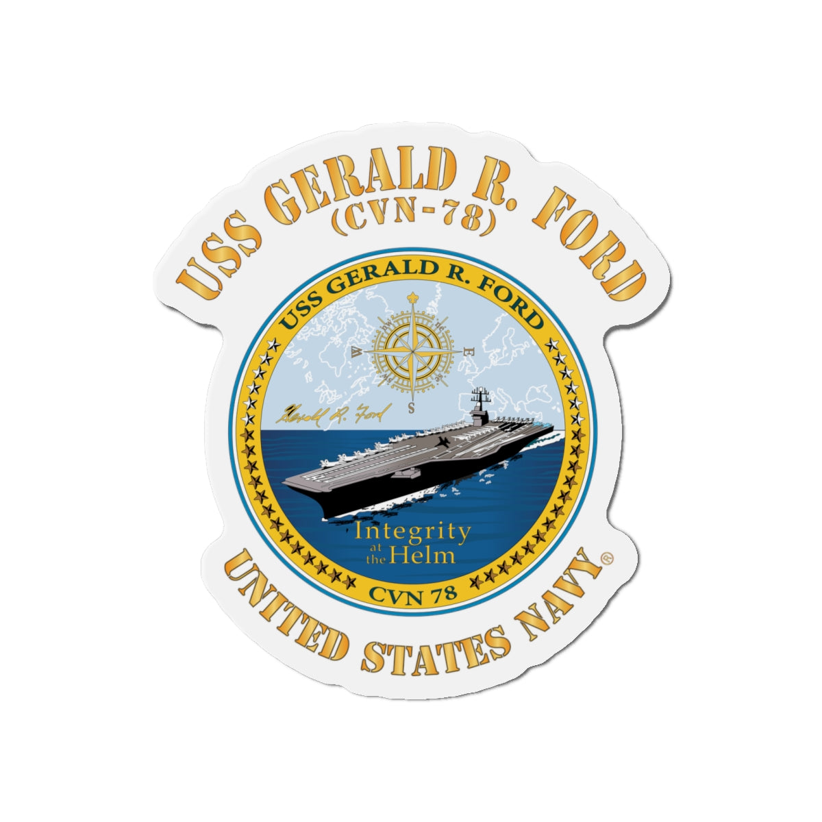 Die-Cut Magnet - Navy - USS Gerald R. Ford (CVN-78)