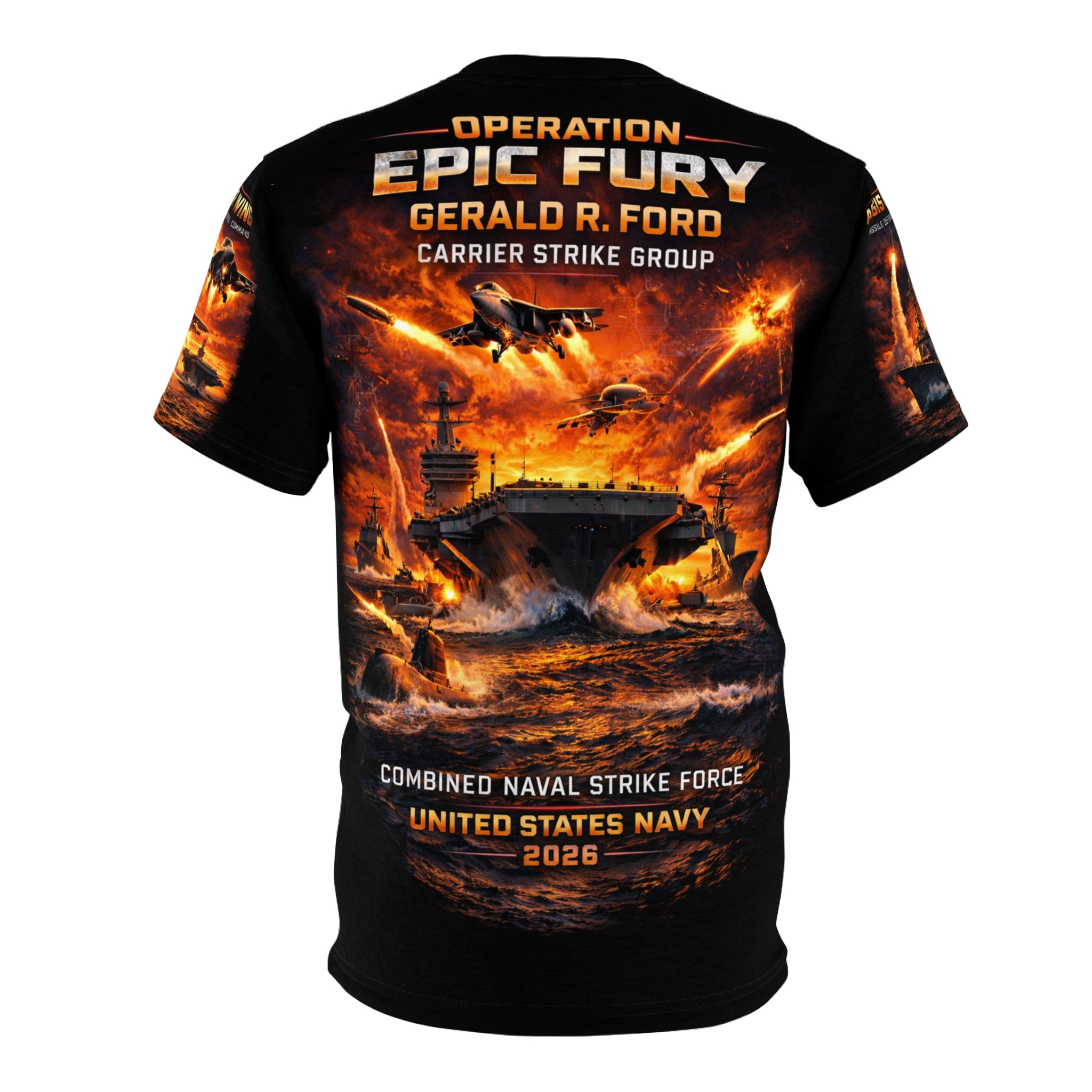 Operation Epic Fury — Gerald R. Ford Carrier Strike Group Tribute Tee — U.S. Navy 2026