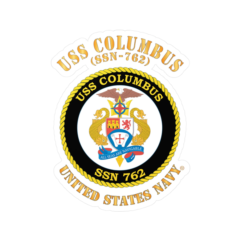 Kiss-Cut Vinyl Decal - Navy - USS Columbus (SSN-762)