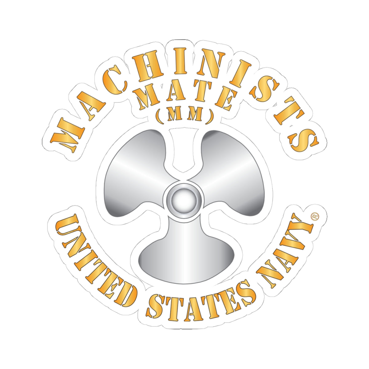 Kiss-Cut Stickers - Navy - Rate - Machinists Mate (MM)