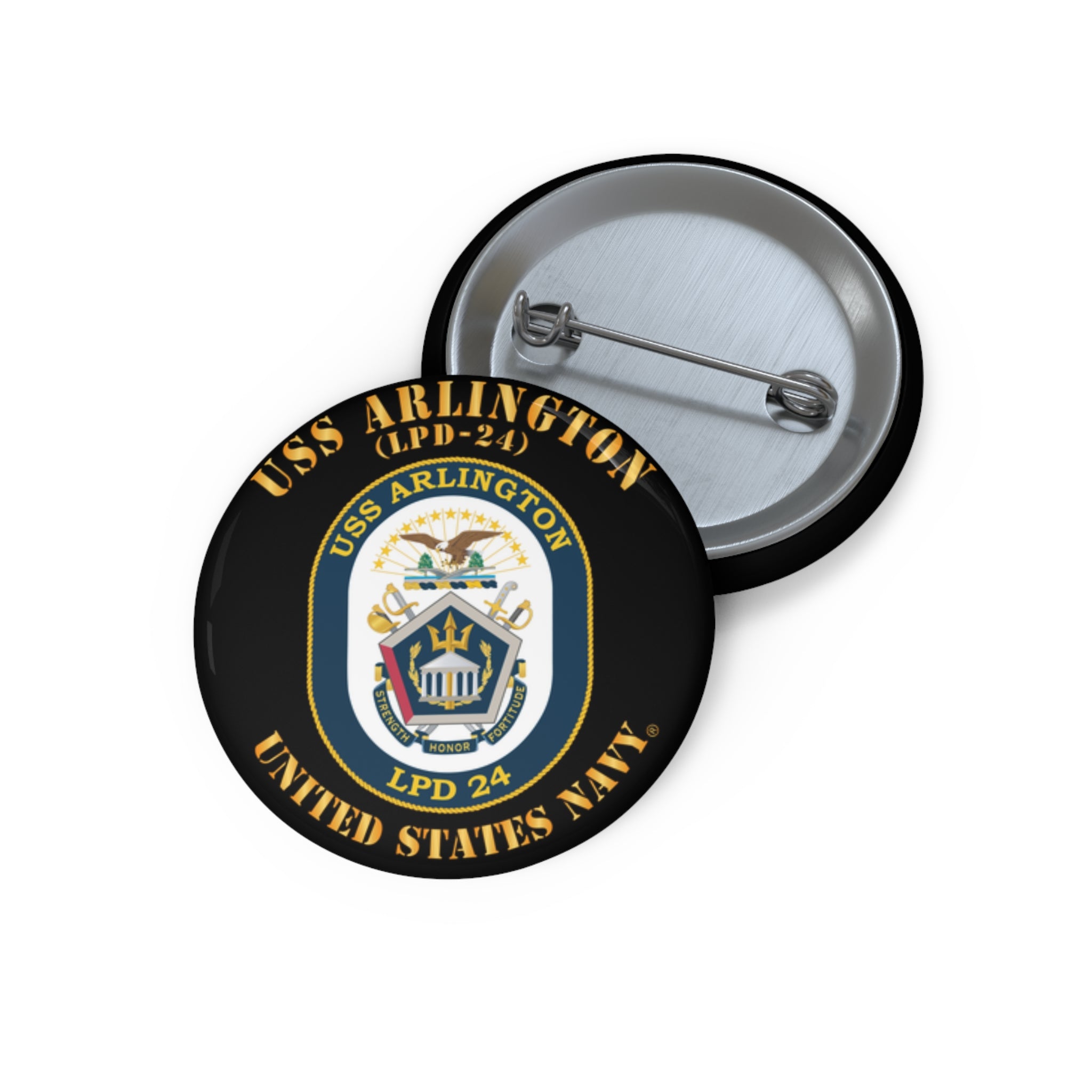 Custom Pin Button - Navy - USS Cleveland (LCS-31) wo txt