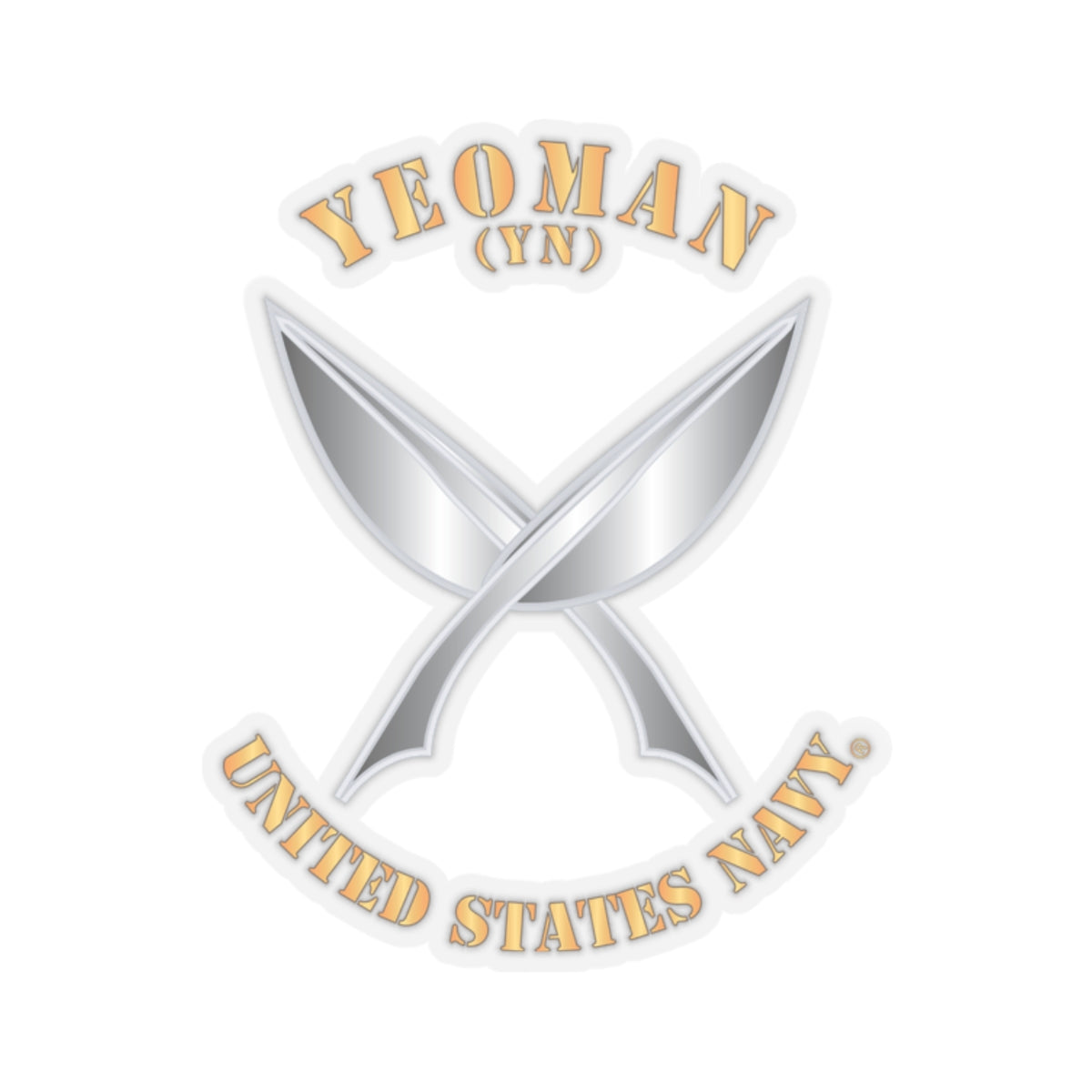 Kiss-Cut Stickers - Navy - Rate - Yeoman (YN)