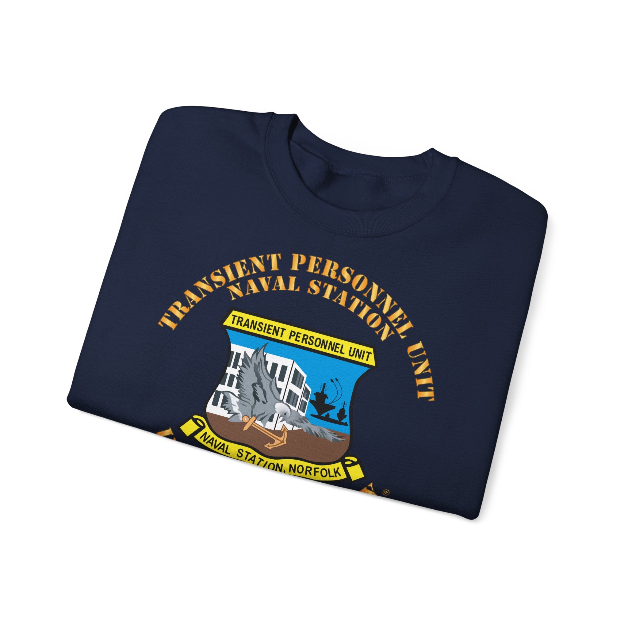 Unisex Heavy Blend™ Crewneck Sweatshirt - Navy - Transient Personnel Unit - Naval Station Norfolk