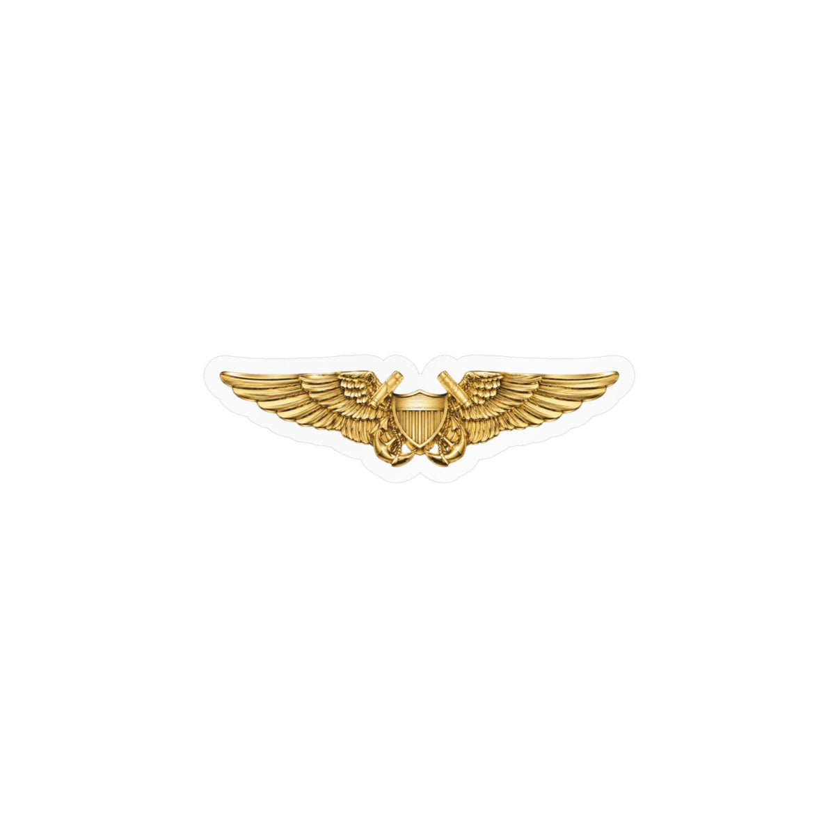 Kiss-Cut Vinyl Decal - Navy - Badge - Naval Flight Officer Wings wo txt - 3D - Enhanced