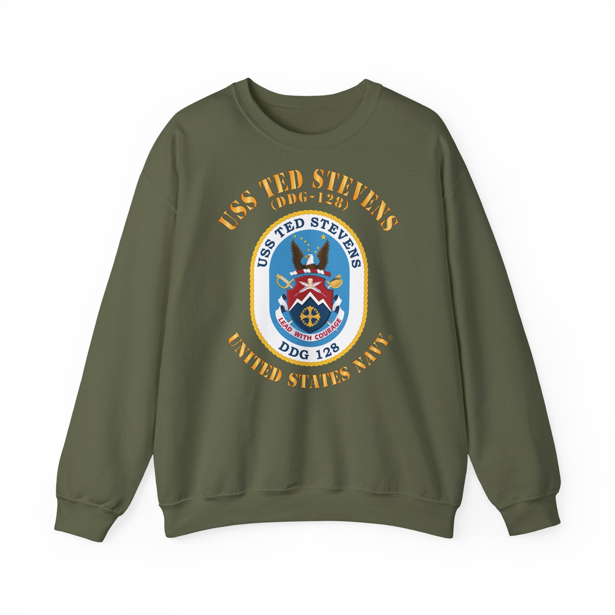 Unisex Heavy Blend™ Crewneck Sweatshirt - Navy - USS Ted Stevens (DDG-128)
