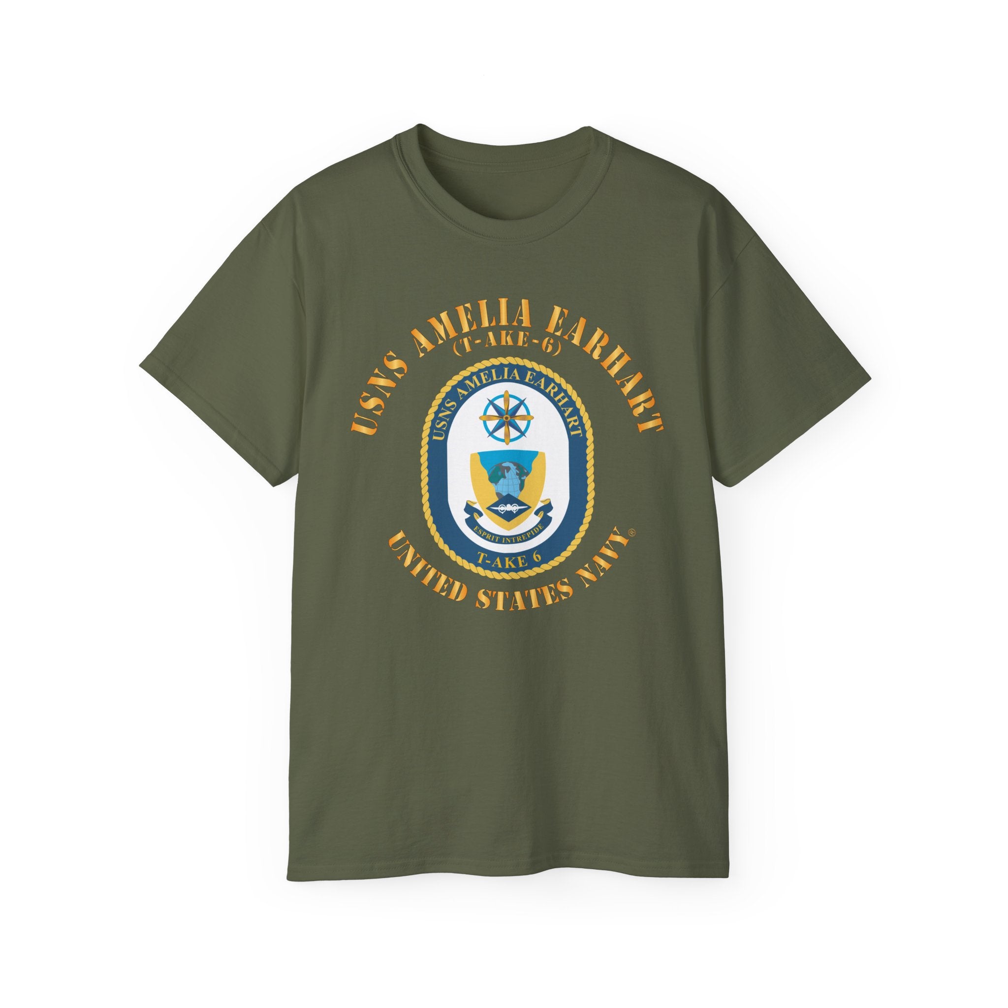 Unisex Ultra Cotton T-Shirt - Navy - USNS Amelia Earhart (T-AKE 6)