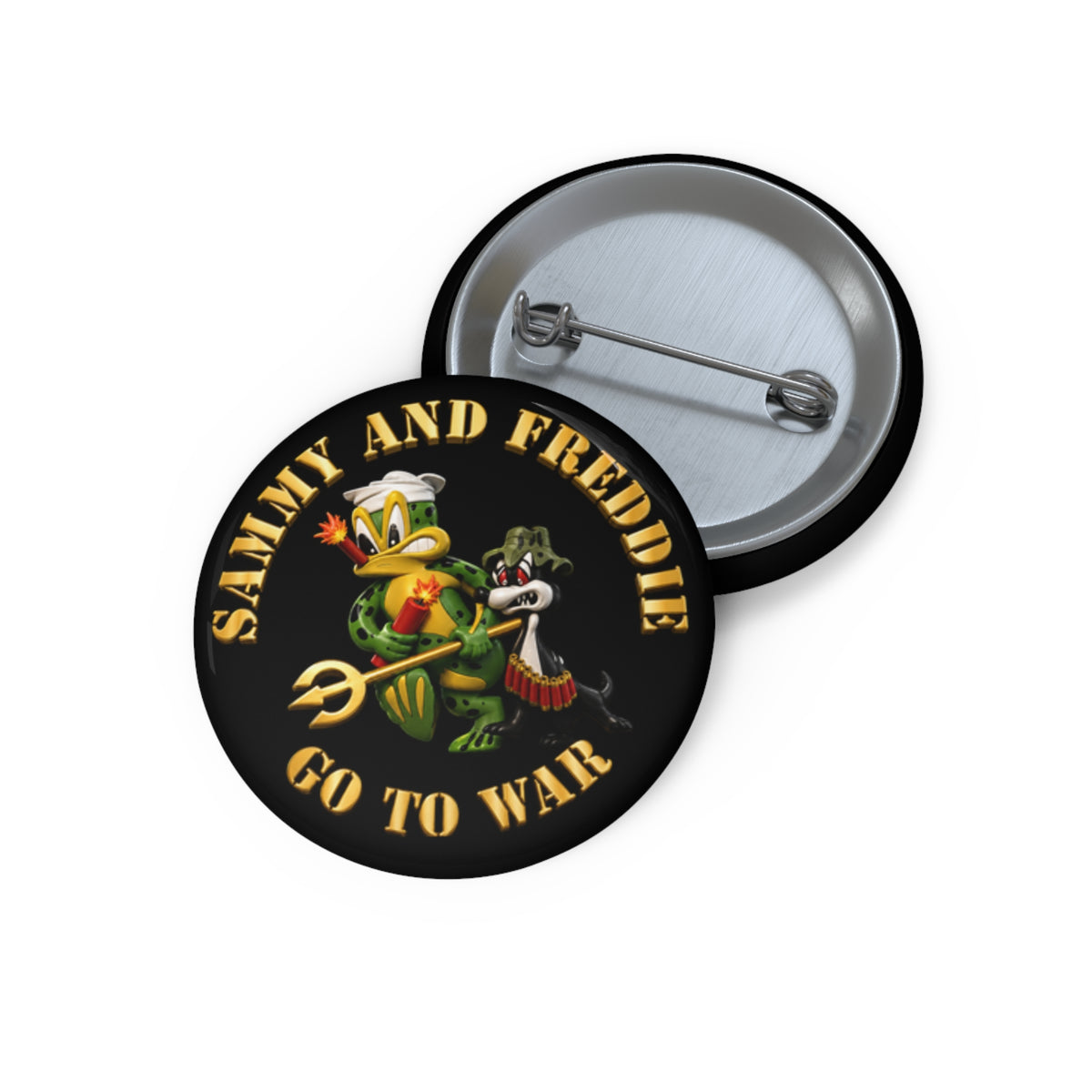 Pin Button - Navy - SOF - Sammy - Freddie - Go to War - 3D - Enhanced