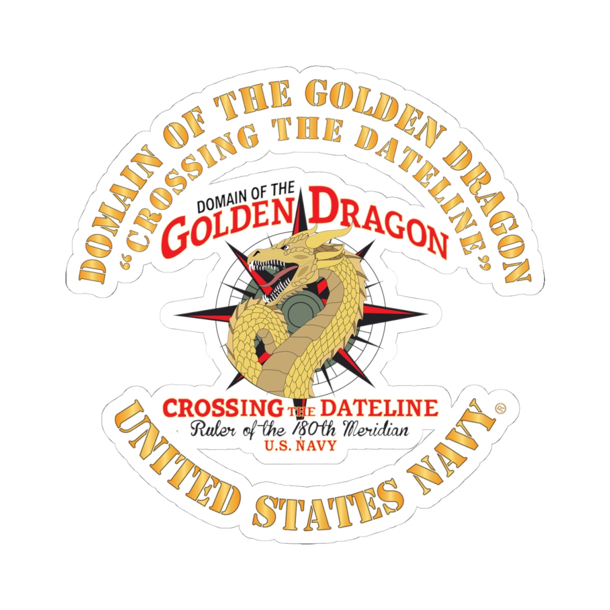 Kiss-Cut Stickers - Navy -  Domain of the Golden Dragon