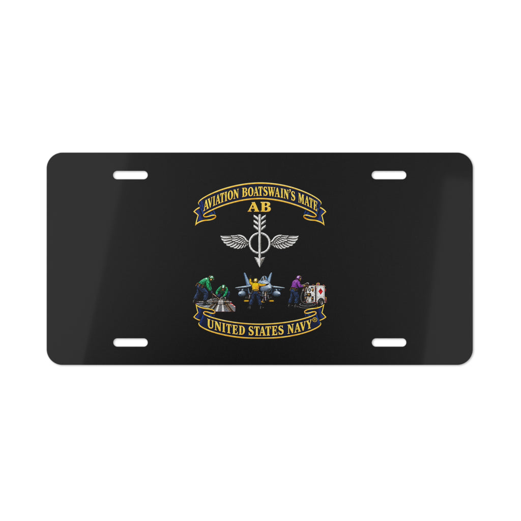 Vanity License Plate - Navy - Aviation Boatswains Mate Br with 3 Scene - 3D - Enhanced