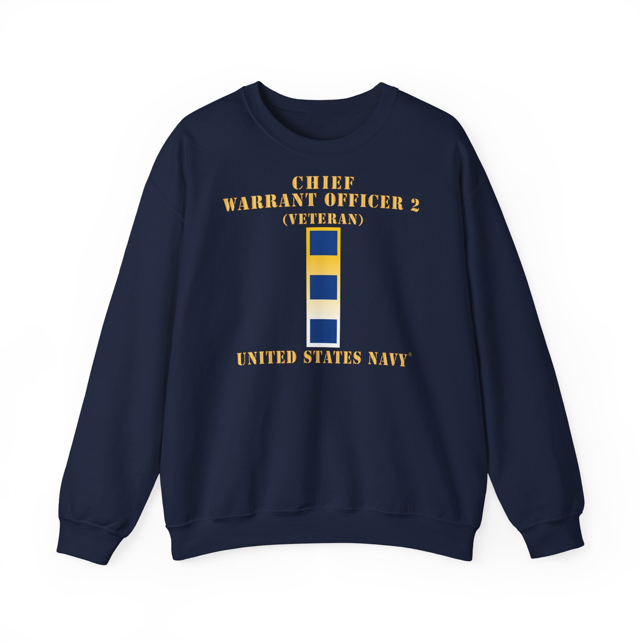 Unisex Heavy Blend™ Crewneck Sweatshirt - Navy - Chief Warrant Officer 2 - CW02 - Veteran
