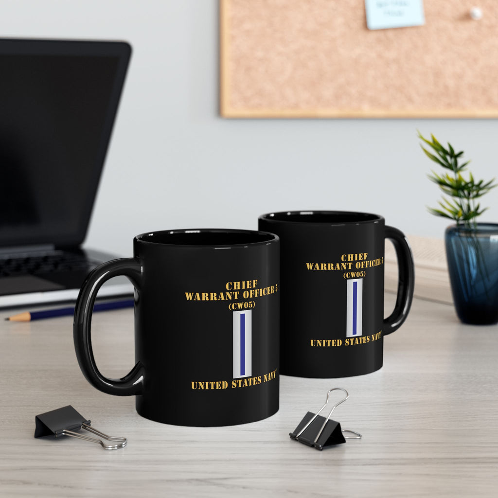 Black Mug (11oz, 15oz) - Navy - Chief Warrant Officer 5 - CW05