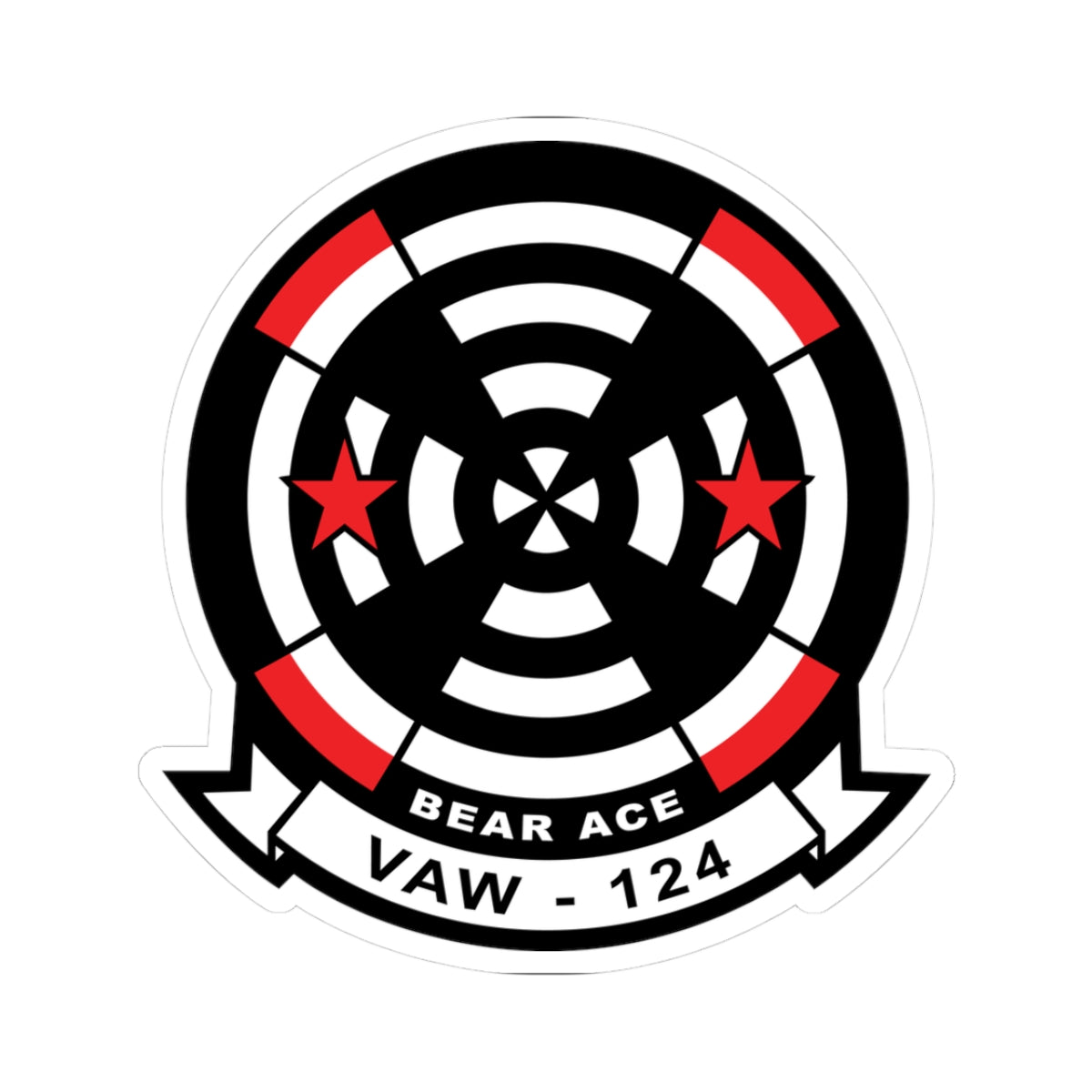 Kiss-Cut Stickers - Navy - Airborne Command & Control Squadron 124 (VAW-124) wo txt
