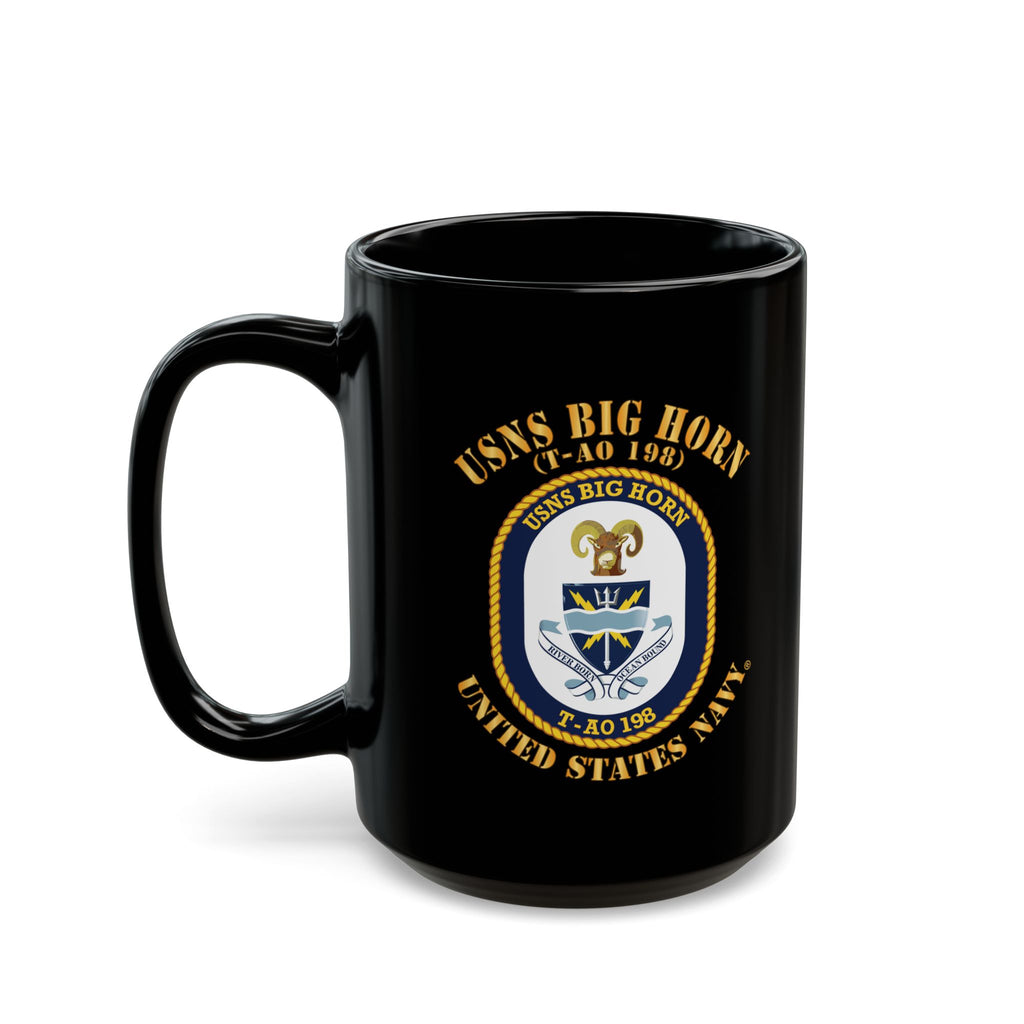 Black Mug (11oz, 15oz) - Navy - USNS Big Horn (T-AO 198)