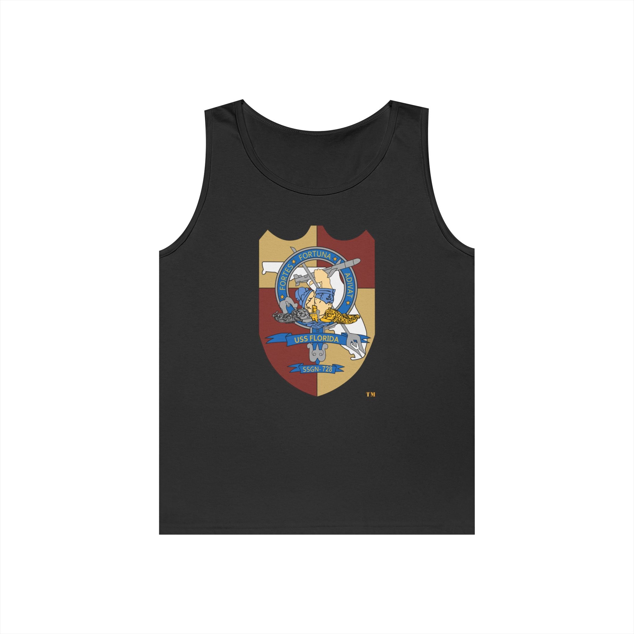 Unisex Heavy Cotton Tank Top - Navy - USS Florida (SSGN-728) wo txt