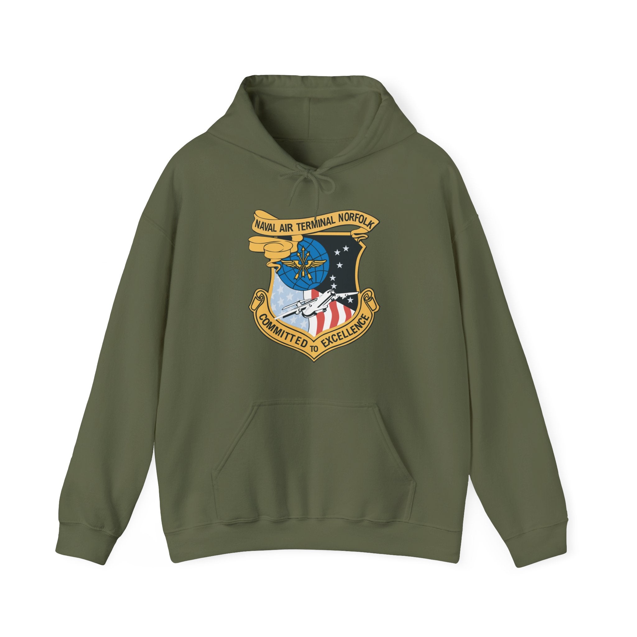 Unisex Heavy Blend™ Hoodies - Navy - Naval Air Terminal Norfolk wo Txt