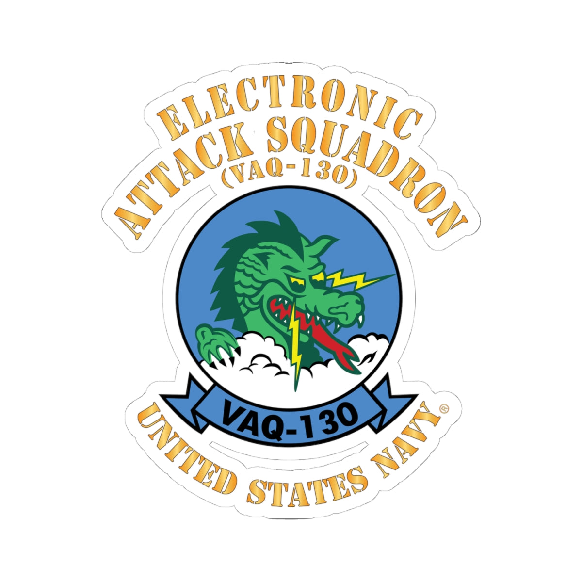 Kiss-Cut Stickers - Navy - Electronic Attack Squadron 130 (VAQ-130)
