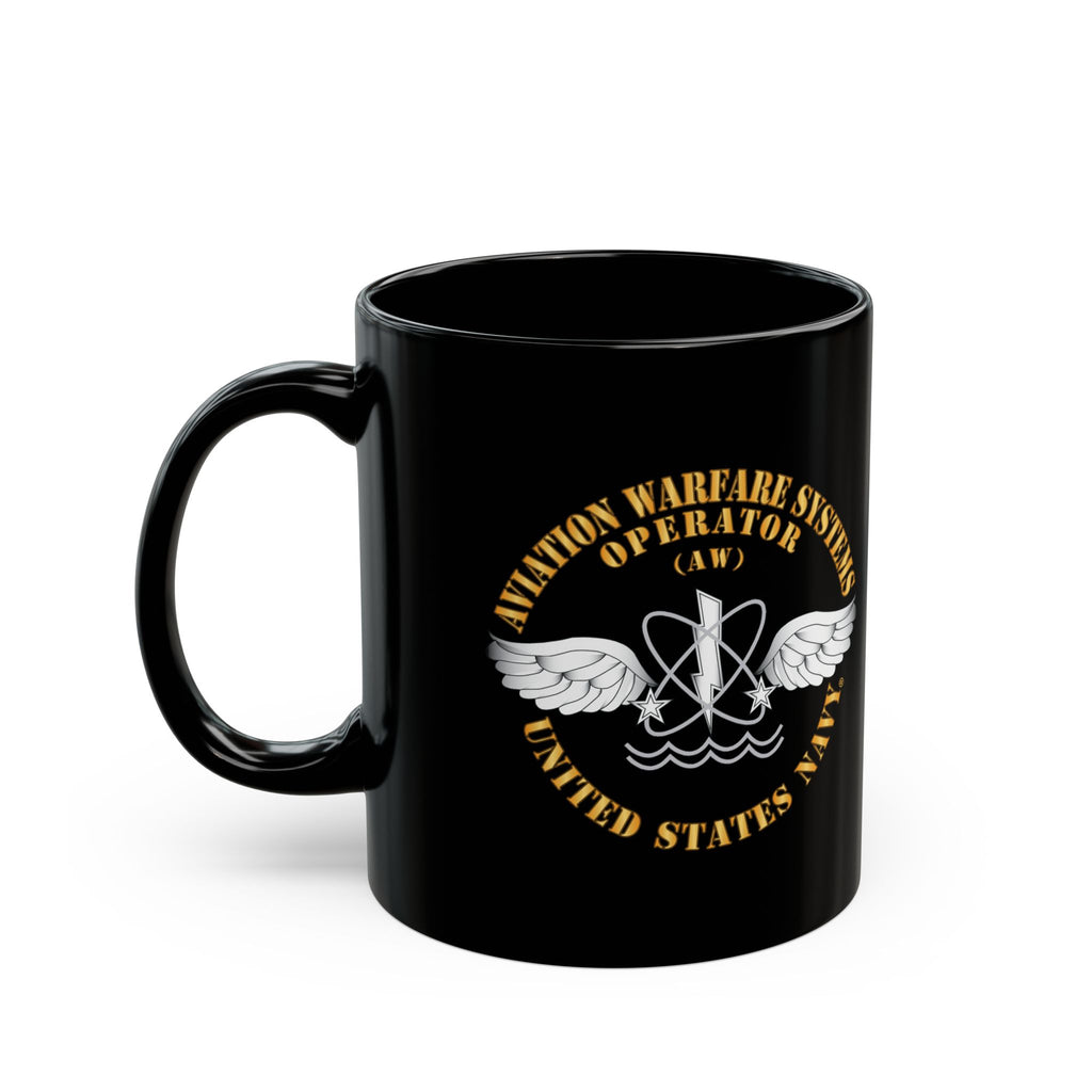 Black Mug (11oz, 15oz) - Navy - Rate - Aviation Warfare Systems Operator (AW)