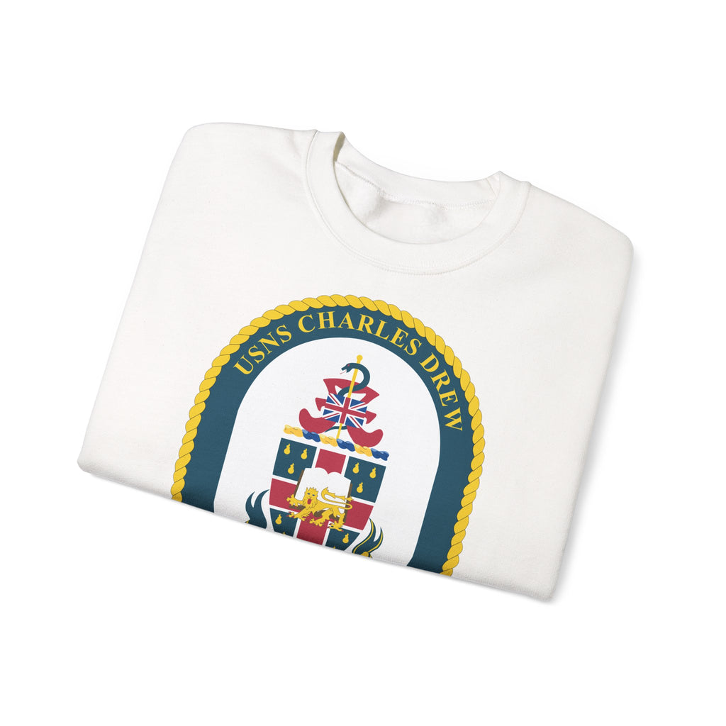 Unisex Heavy Blend™ Crewneck Sweatshirt - Navy - USNS Charles Drew (T-AKE 10) wo txt